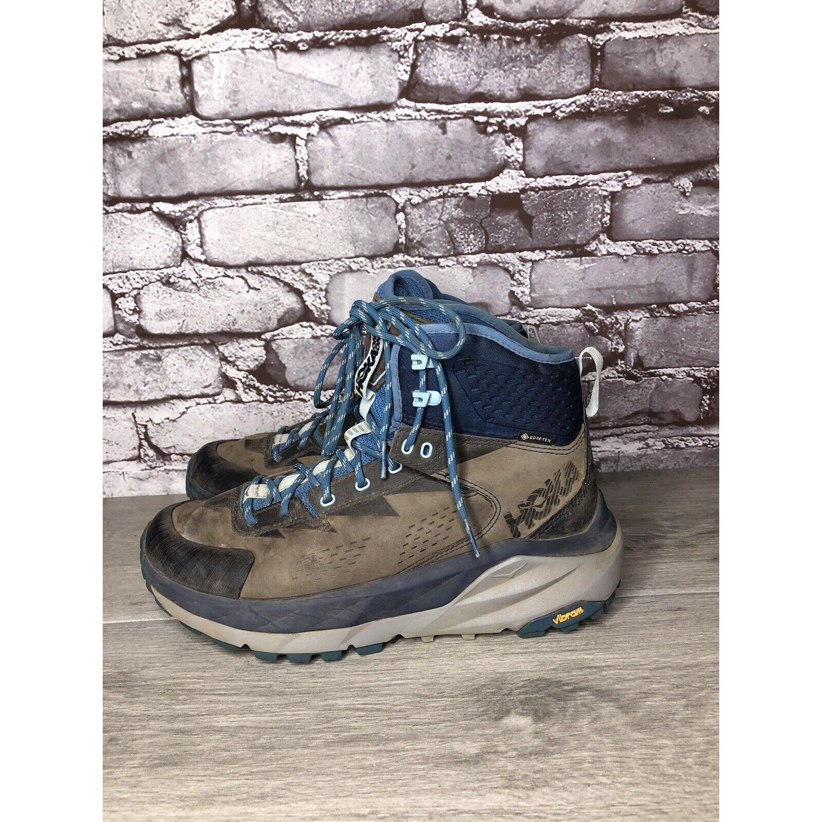 Hoka Men's Hoka One One Kaha GTX Gore-Tex Blue & Gray Mid Hiking Size US 8 / IT 38 - 19 Thumbnail
