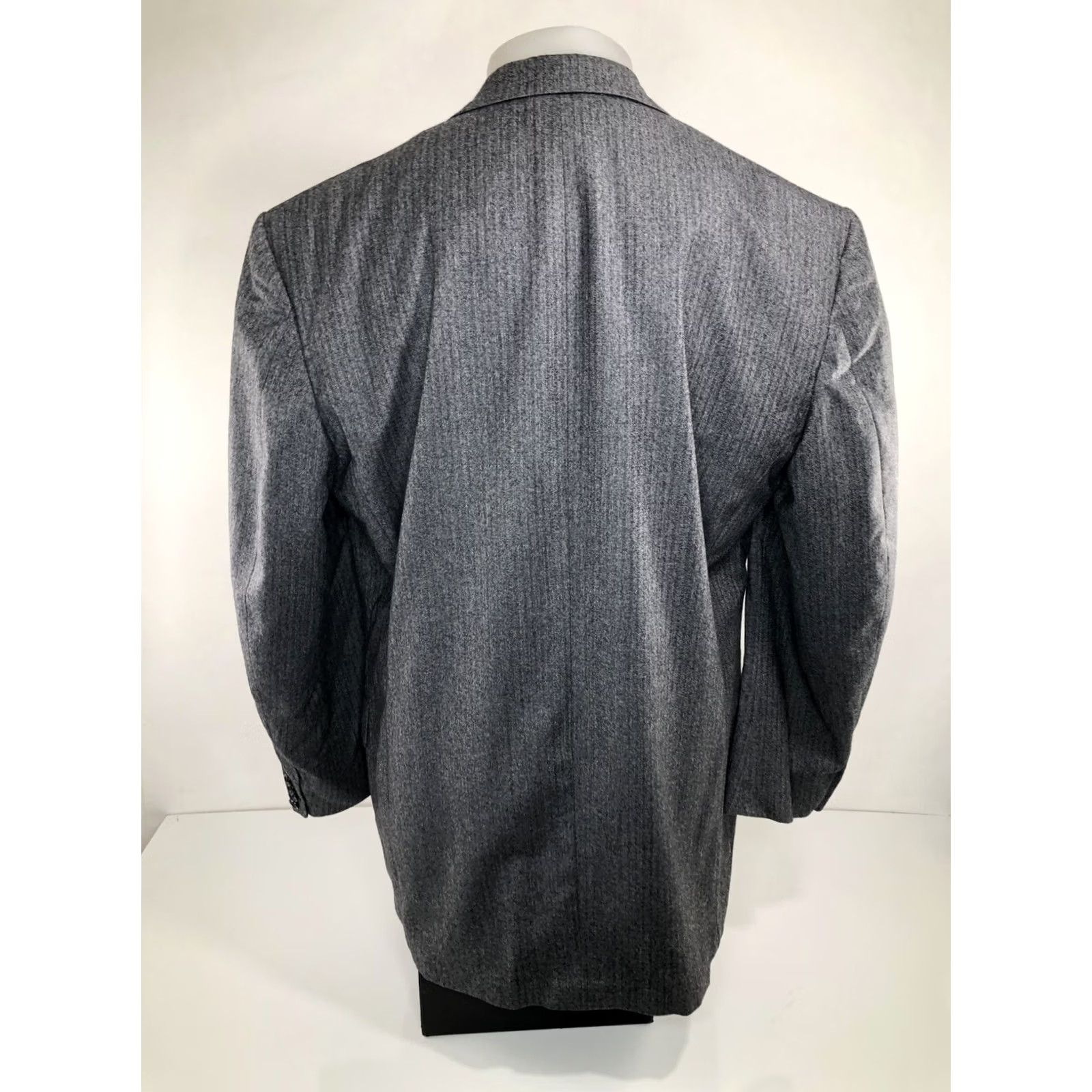 Vintage OXXFORD CLOTHES Blazer Jacket - Striped Herringbone Gray 48 EXCELLENT Mens Shirt/Blazer Size 48R - 4 Thumbnail