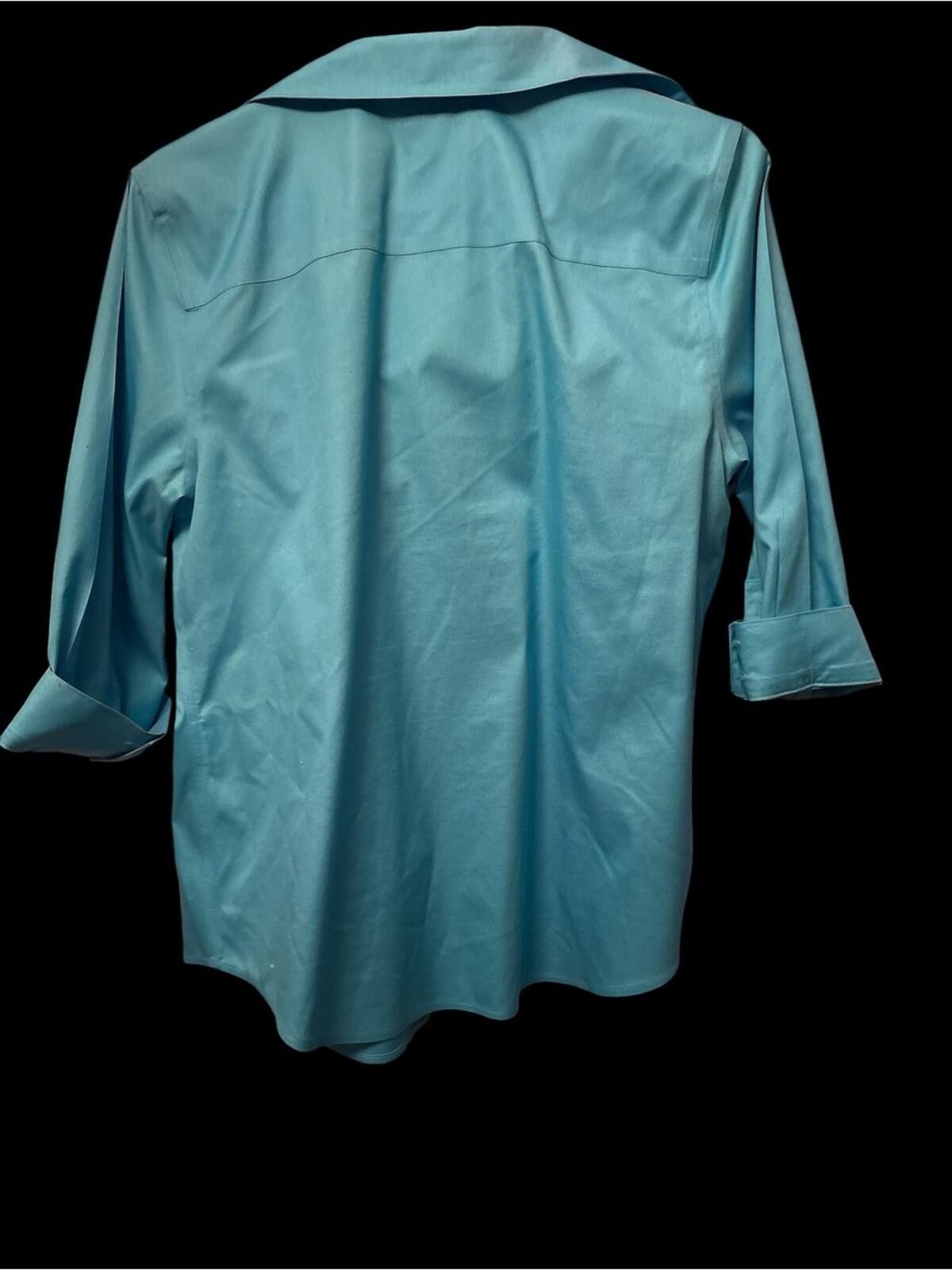 Chicos Chico’s Teal Button-Up Shirt Size M / US 6-8 / IT 42-44 - 2 Thumbnail
