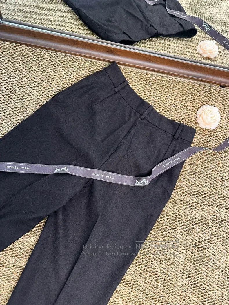 Hermes Hermes Margiela Era Fine Wool Pleated Drapable Trousers - Size 25" / US 0 / IT 36 - 5 Thumbnail