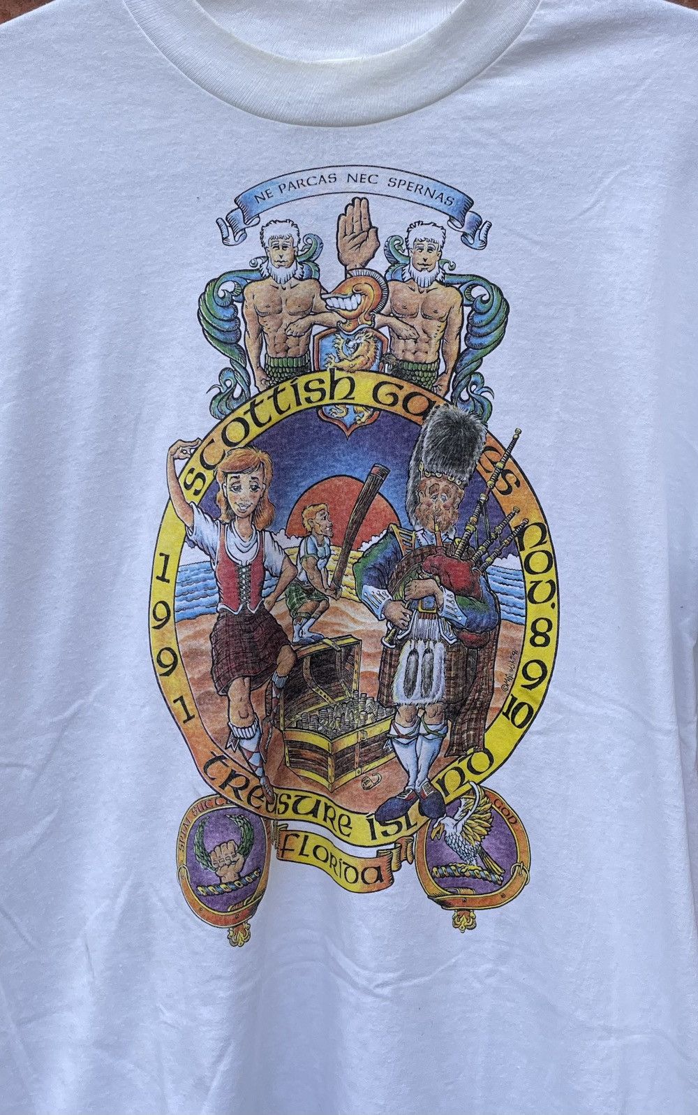 Hanes Vintage 1991 Hanes Treasure Island Florida Scottish Gales T Size US L / EU 52-54 / 3 - 3 Thumbnail