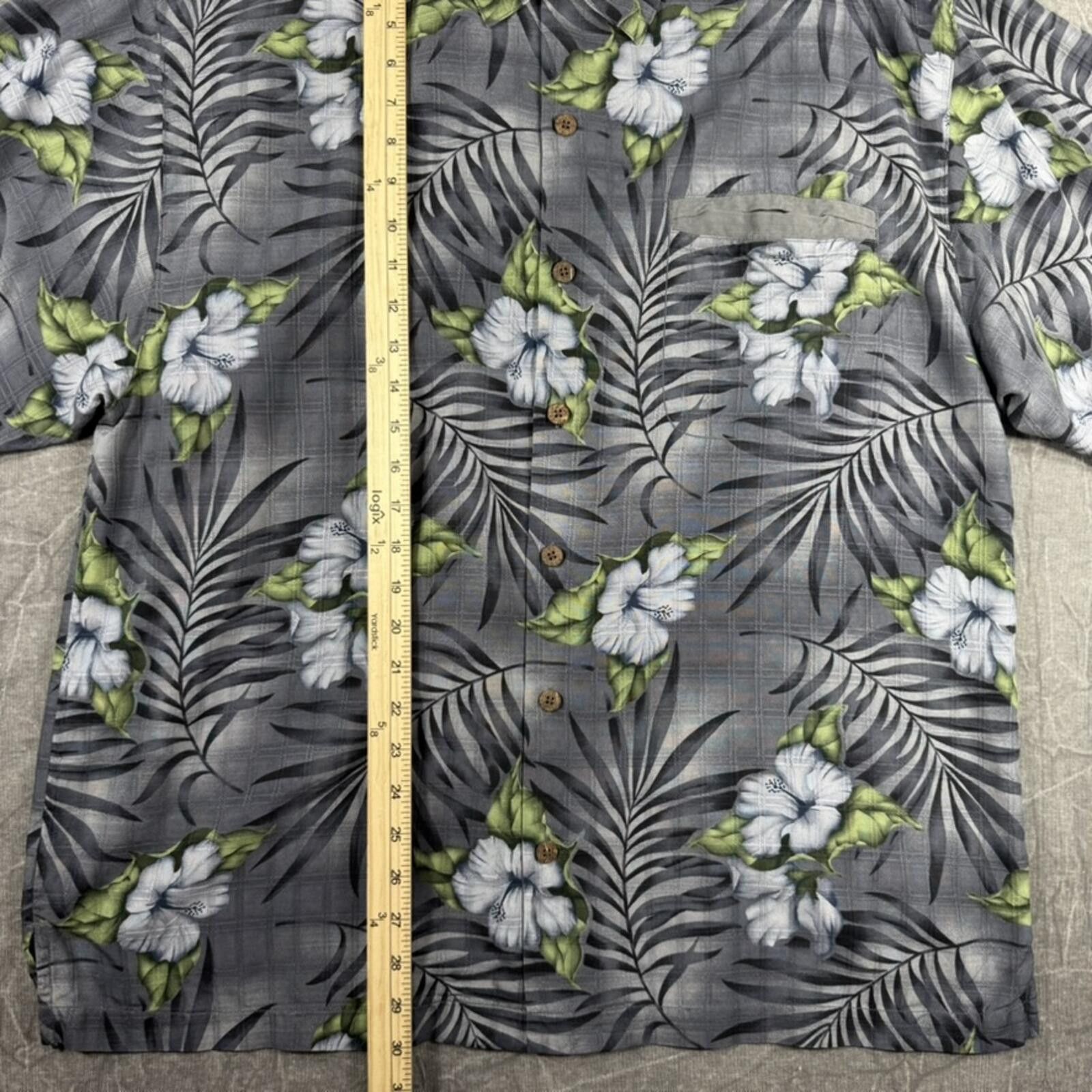 Tommy Bahama Tommy Bahama Shirt Men's M Grey Flowers Silk VTG Size US M / EU 48-50 / 2 - 3 Thumbnail