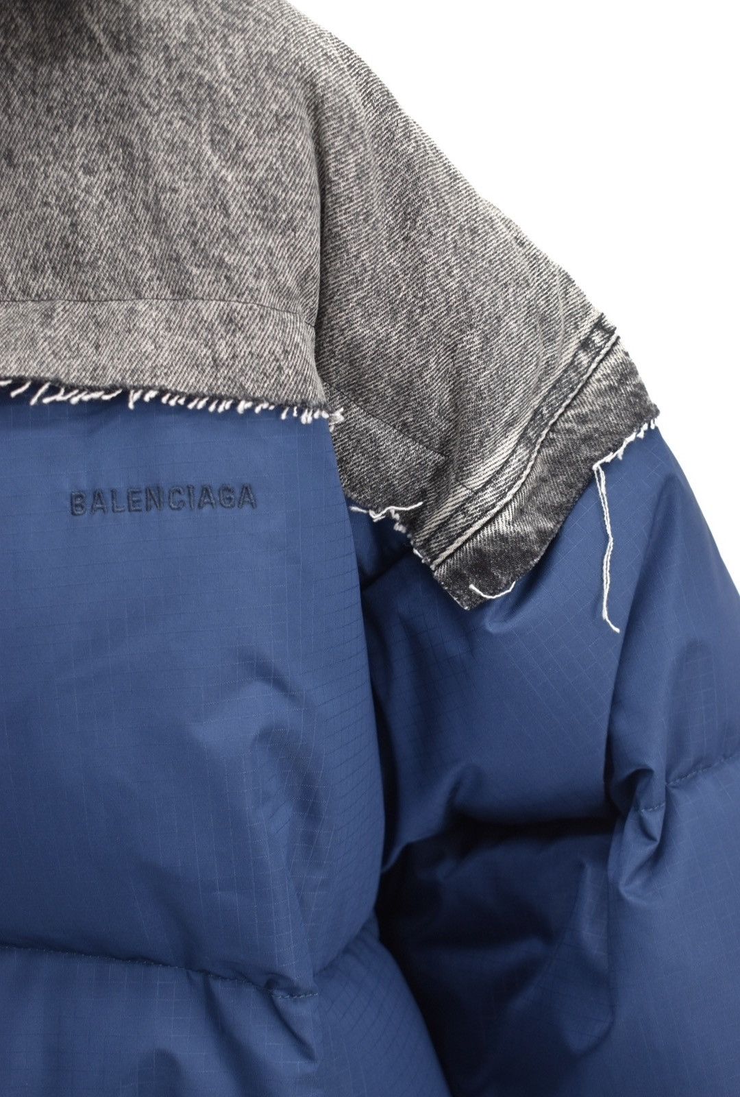 Balenciaga Balenciaga Men's Denim Patch Down Jacket Size US S / EU 44-46 / 1 - 6 Thumbnail