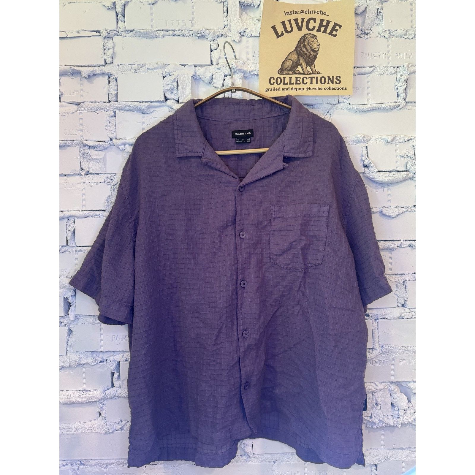 Standard Cloth Standard Cloth Large Purple Pocket Button Up Short Sleeve Size US L / EU 52-54 / 3 - 1 Thumbnail