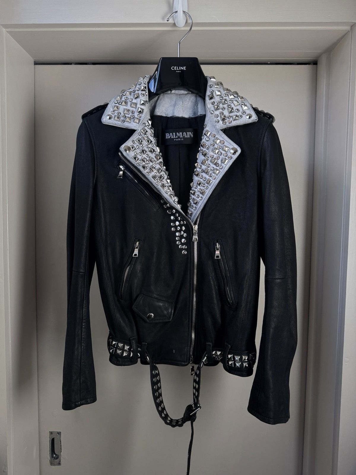 Balmain BALMAIN 11SS Studded Biker Jacket by Christophe Decarnin Size US XS / EU 42 / 0 - 1 Thumbnail