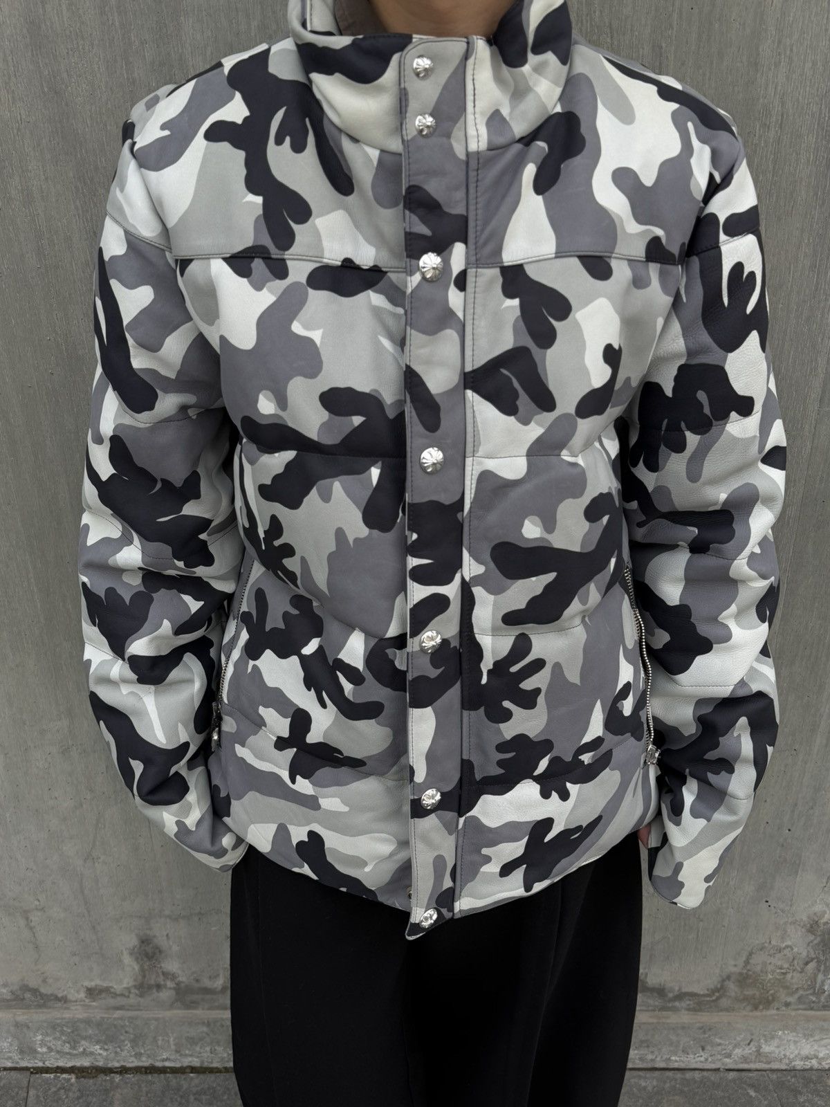 Chrome Hearts Chrome Hearts Camo Leather Puffer Jacket Size US L / EU 52-54 / 3 - 1 Thumbnail