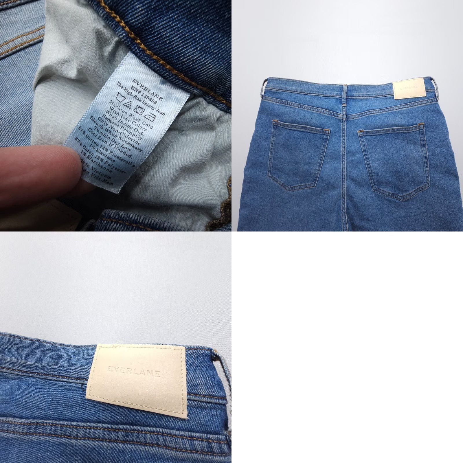 Everlane Everlane Jeans High Rise Skinny Ankle 33 Blue Denim Inseam 26" Stretch 5-Pocket Womens Slim Regular Blue Jeans Size 24" / US 00 / IT 34 - 8 Thumbnail