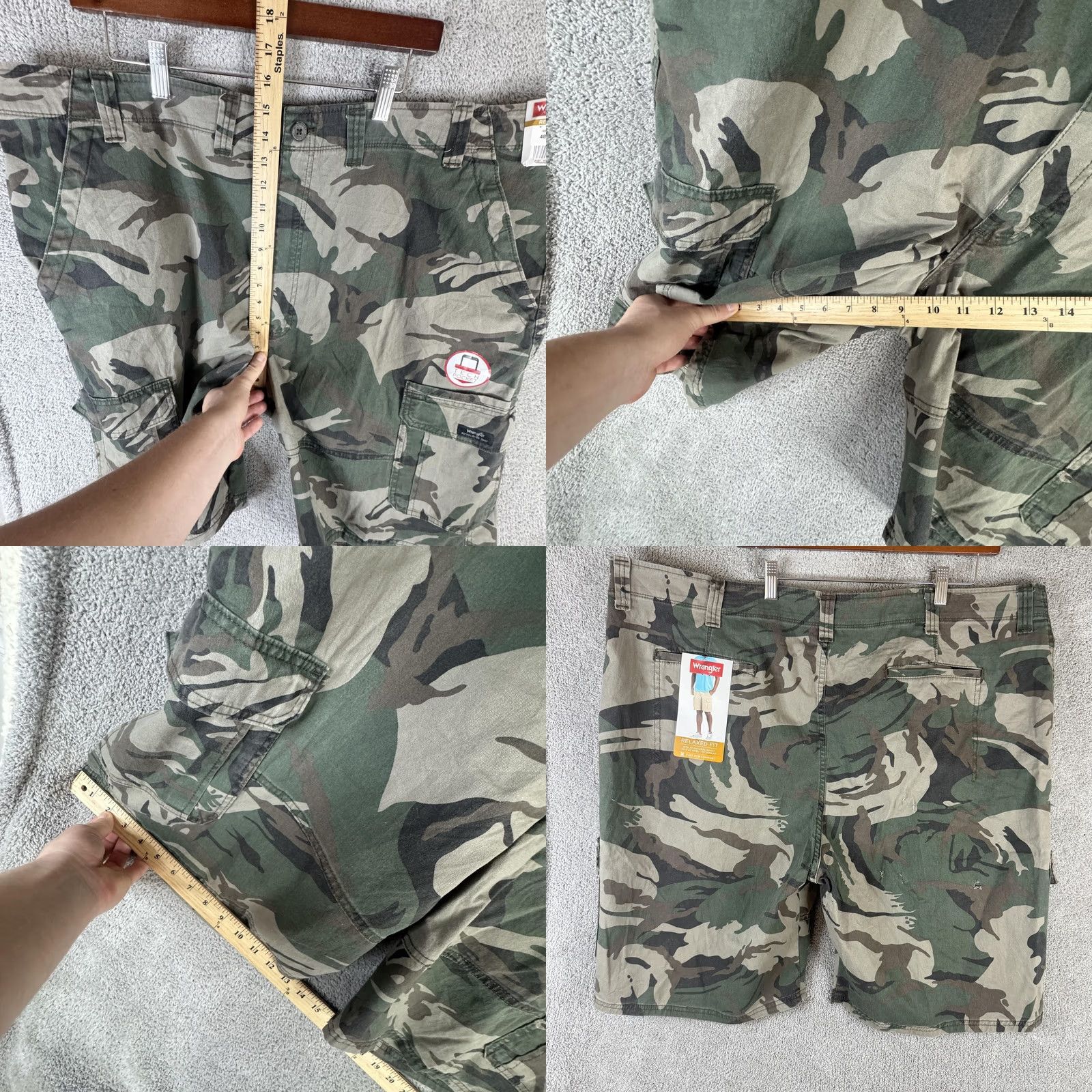 Wrangler Wrangler Cargo Shorts Mens 48 Green Camo Relaxed Fit Stretch Outdoor Tech Pocket Size US 32 / EU 48 - 8 Thumbnail