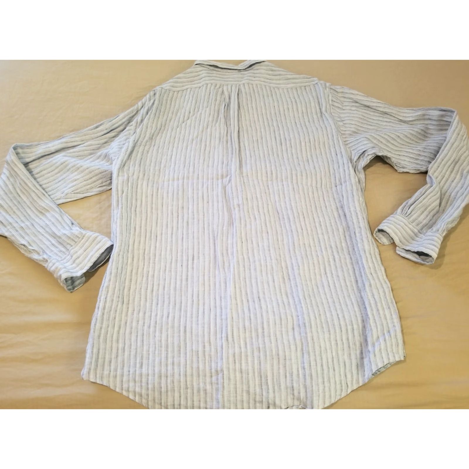 Brooks Brothers Mens Brooks Brothers Dress Shirt XL Blue Button Cotton Linen Shirt Size 46R - 7 Thumbnail