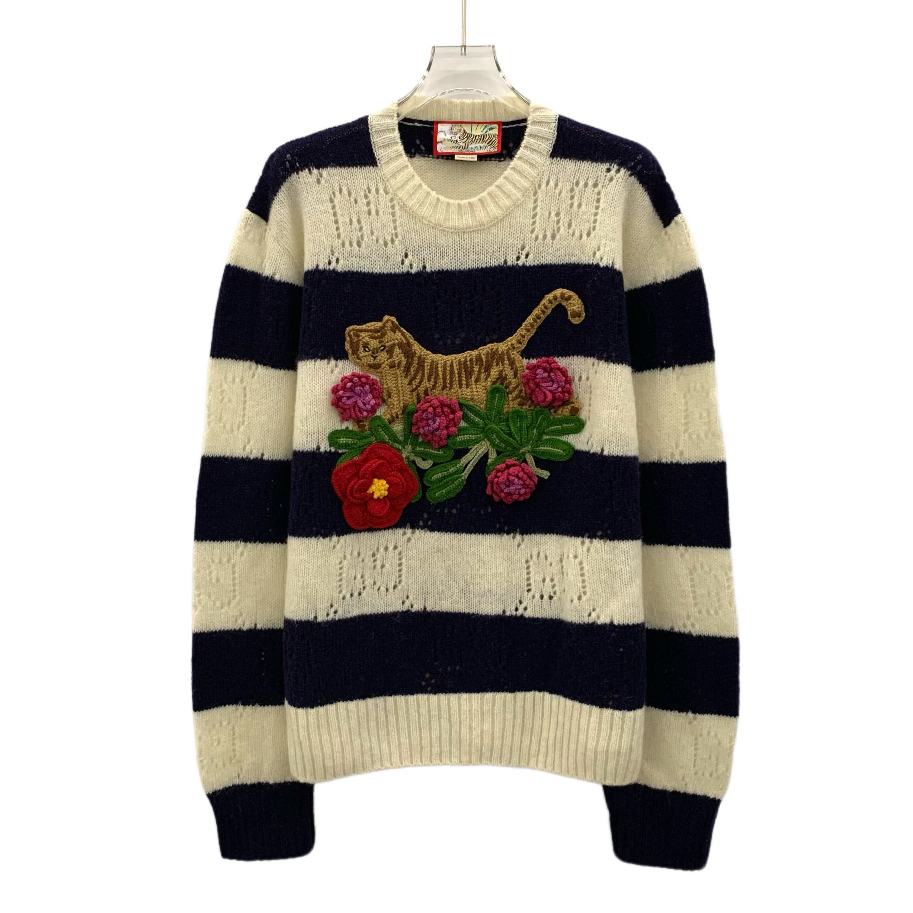 Gucci Gucci Sweater – Tiger Floral Wool Stripe (Size S) Size S / US 4 / IT 40 - 1 Thumbnail