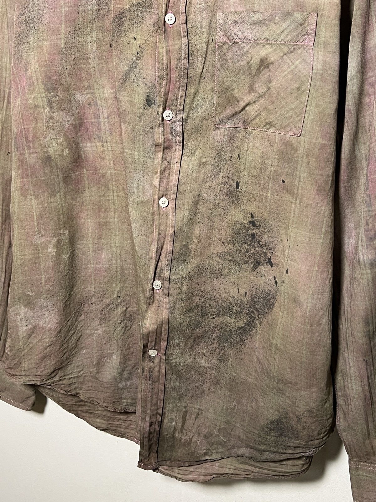 Acne Studios Acne Studios distressed and artfully chaotic painted shirt Size US M / EU 48-50 / 2 - 6 Thumbnail