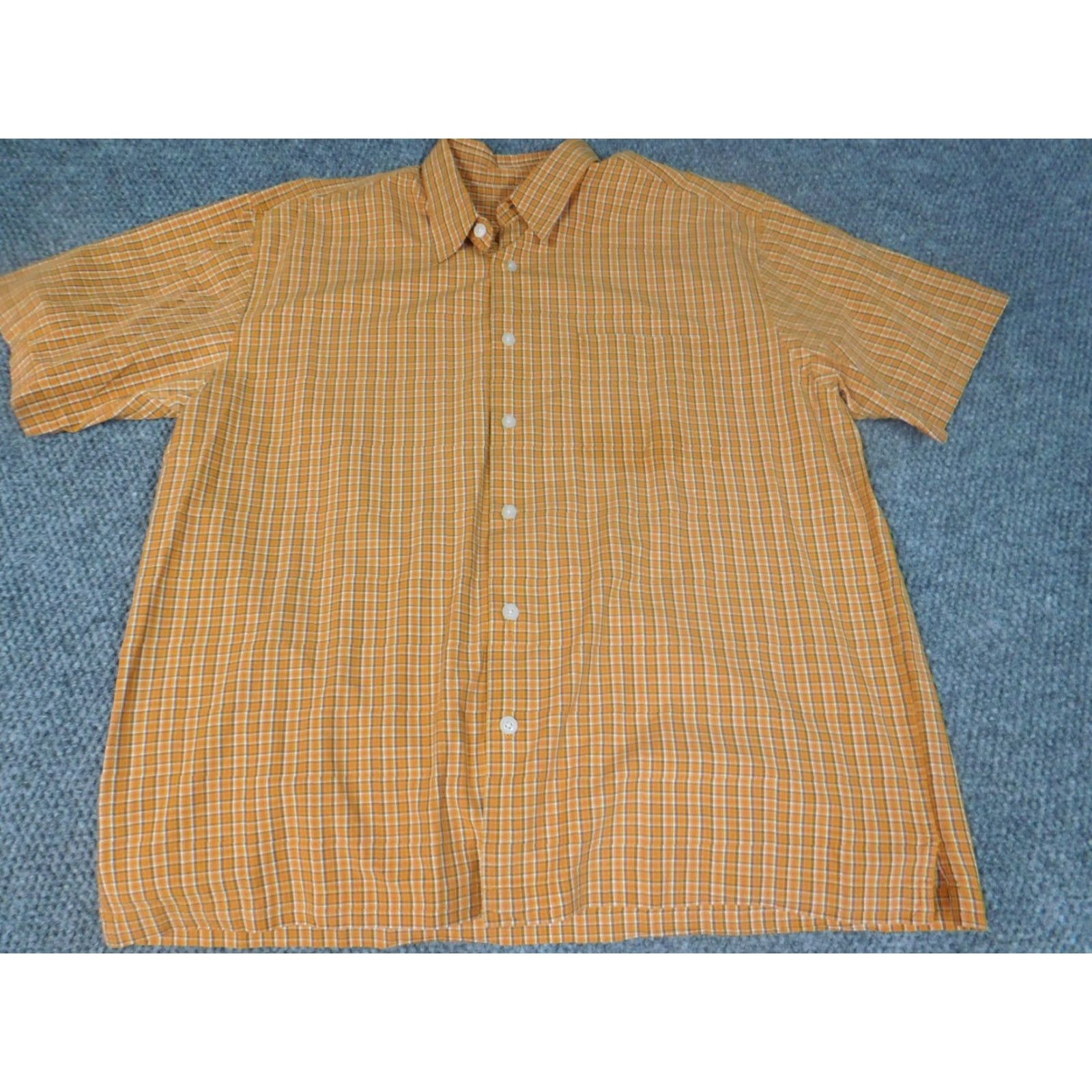 Old Navy Old Navy Shirt Mens Large Orange Plaid Button-Down Collared Short Sleeve Casual Button-Up Pocketed Size US L / EU 52-54 / 3 - 2 Thumbnail