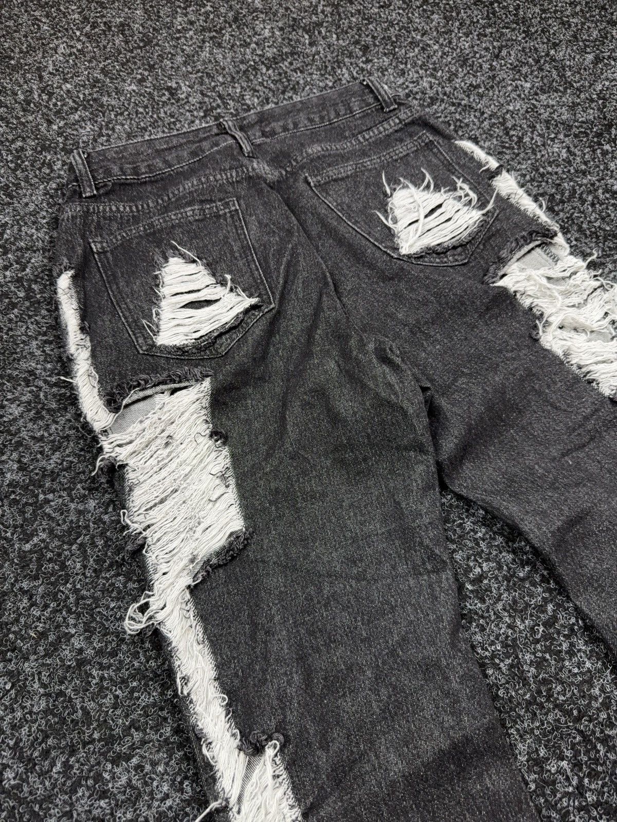 If Six Was Nine Japanese 00s LGB Black Distressed Bootcut Flared Denim Jeans Size 28" / US 6 / IT 42 - 13 Thumbnail