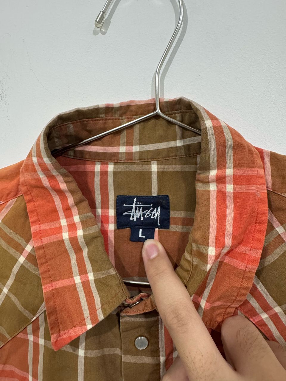 Stussy Vintage Stussy Pearl Snap Button Western Style Peach Shirt Size US L / EU 52-54 / 3 - 4 Thumbnail