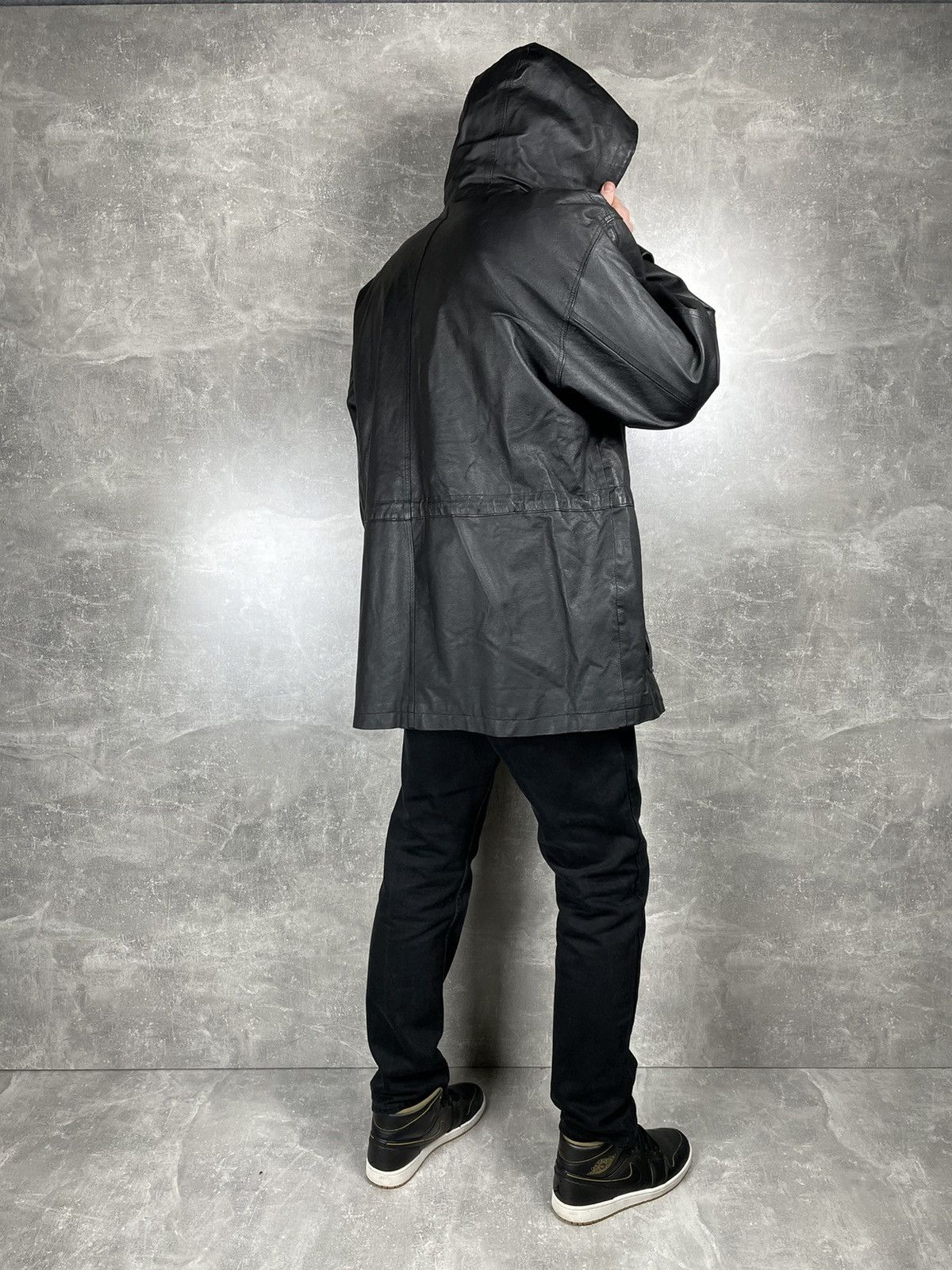 Genuine Leather × Vintage × Wilsons Leather Wilsons Vintage Genuine Leather Black Duffel Coat Jacket Size US XL / EU 56 / 4 - 10 Thumbnail