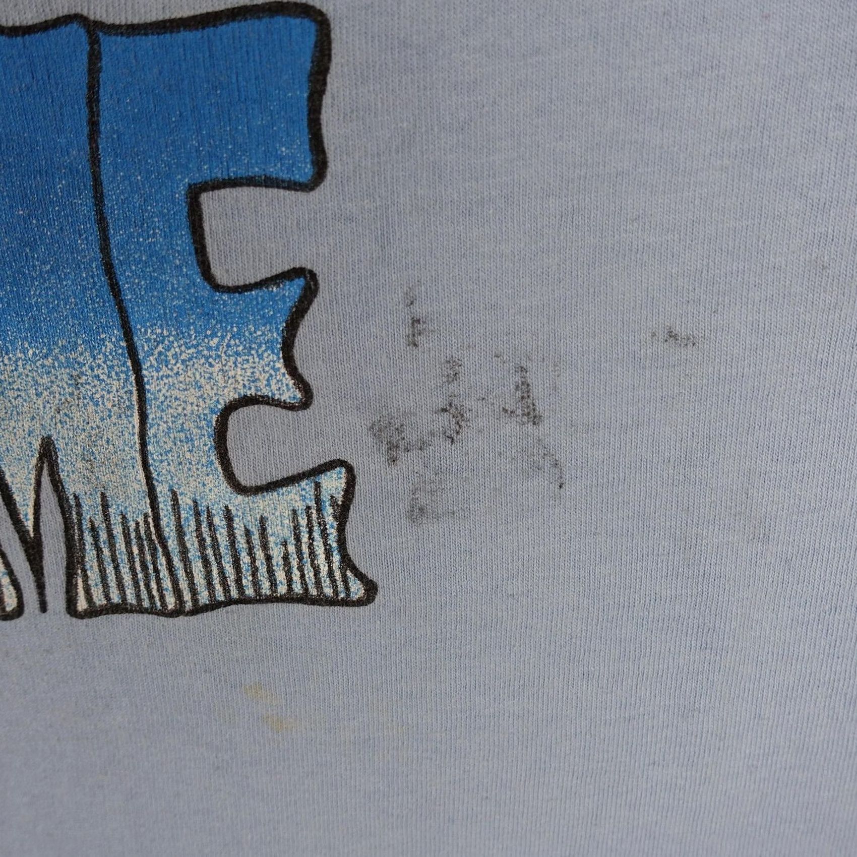 Jerzees VINTAGE Jerzees Wolf Cartoon Graphic Tee Mens XL Blue Crew Neck Short Sleeve T-Shirt USA Size US XL / EU 56 / 4 - 3 Thumbnail