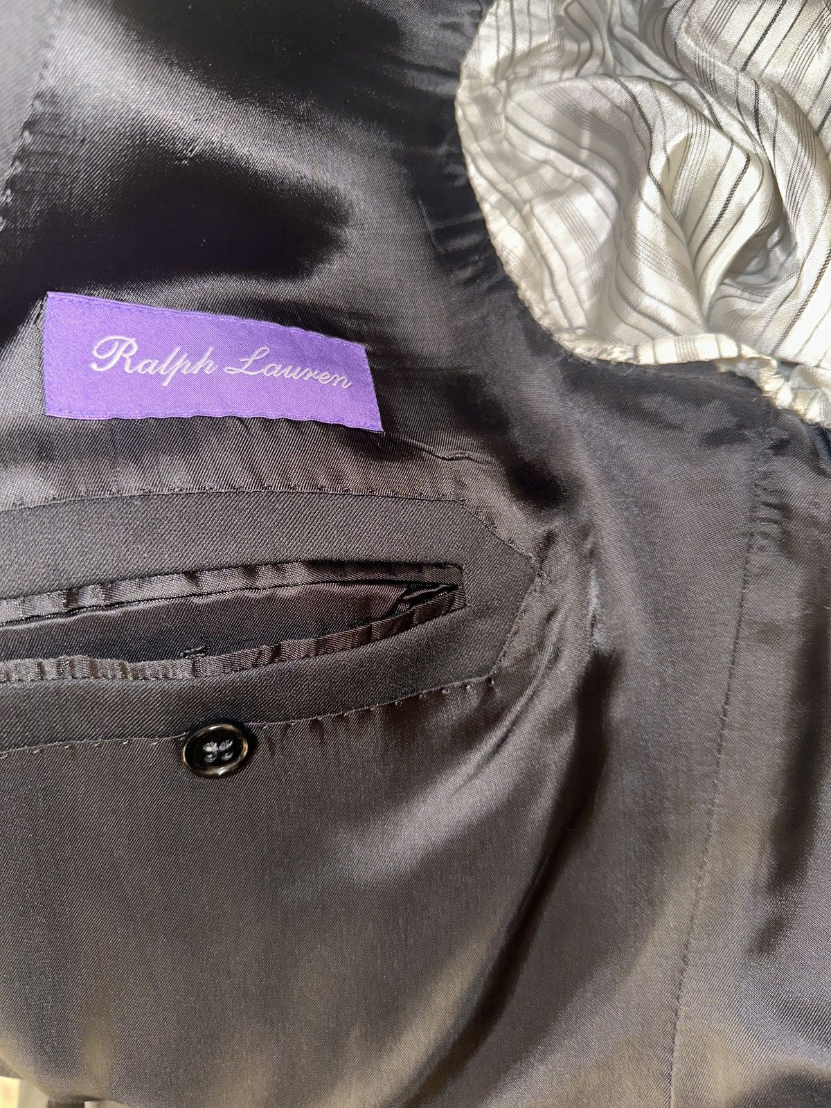 Ralph Lauren × Ralph Lauren Purple Label Ralph Lauren Double Breasted Blazer (Blk) Size 36S - 12 Thumbnail