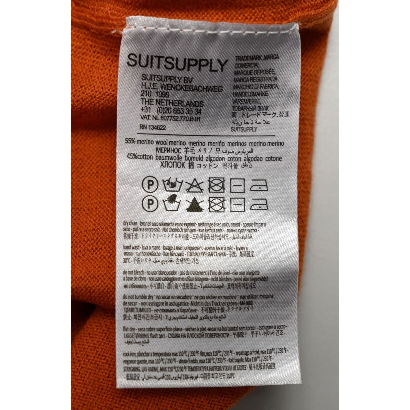 Suitsupply Suitsupply Olympics T-Shirt Women's XS Knitted Merino Wool Stretchy Busting Orange Logo Short Sleeve Round Neck Casual Everyday Mens, Womens, or Girls Size XS / US 0-2 / IT 36-38 - 5 Thumbnail