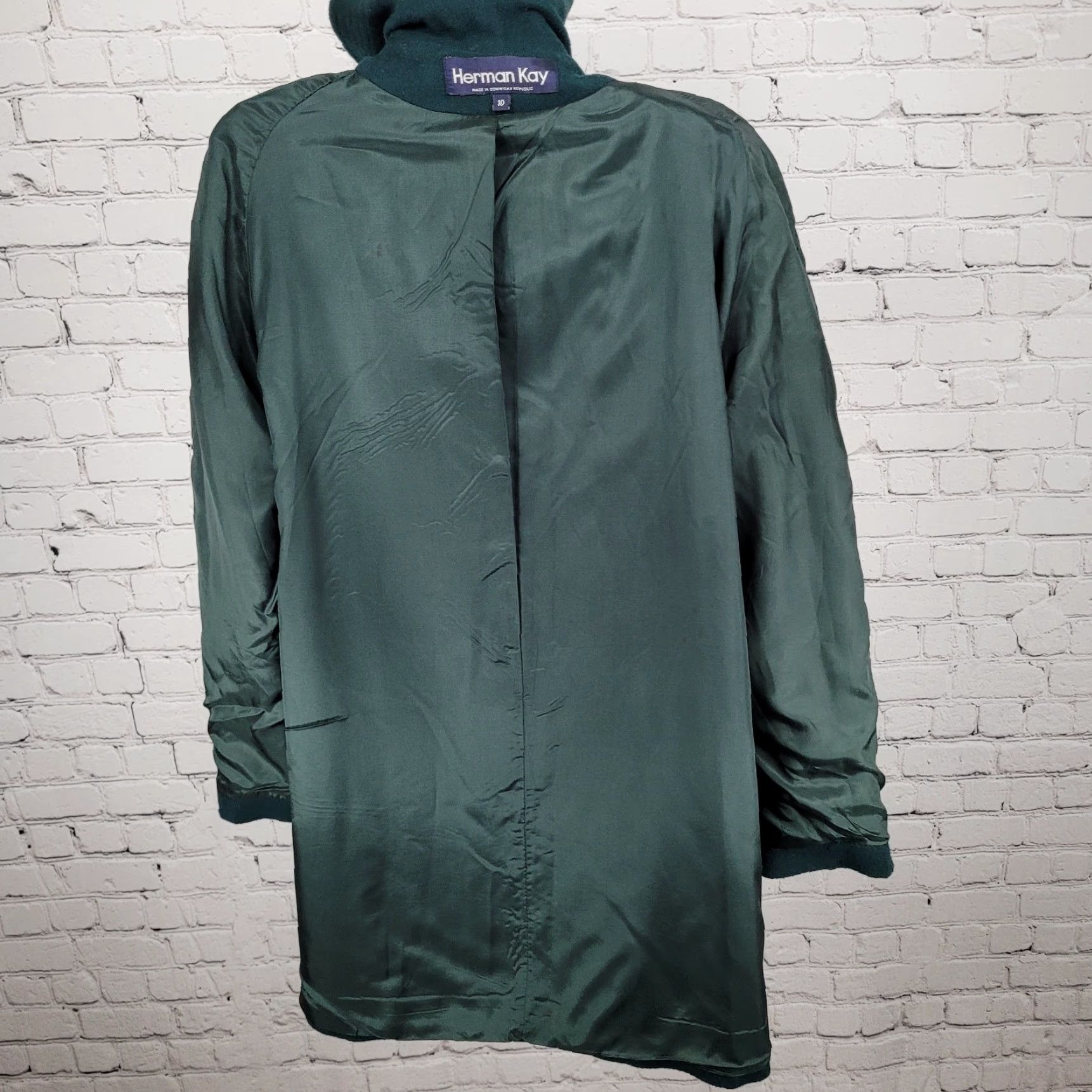 Vintage VINTAGE Herman Kay Coat Women Size 10 Green Wool Blend Lined Pockets Collared 90s Womens Size L / US 10 / IT 46 - 6 Thumbnail