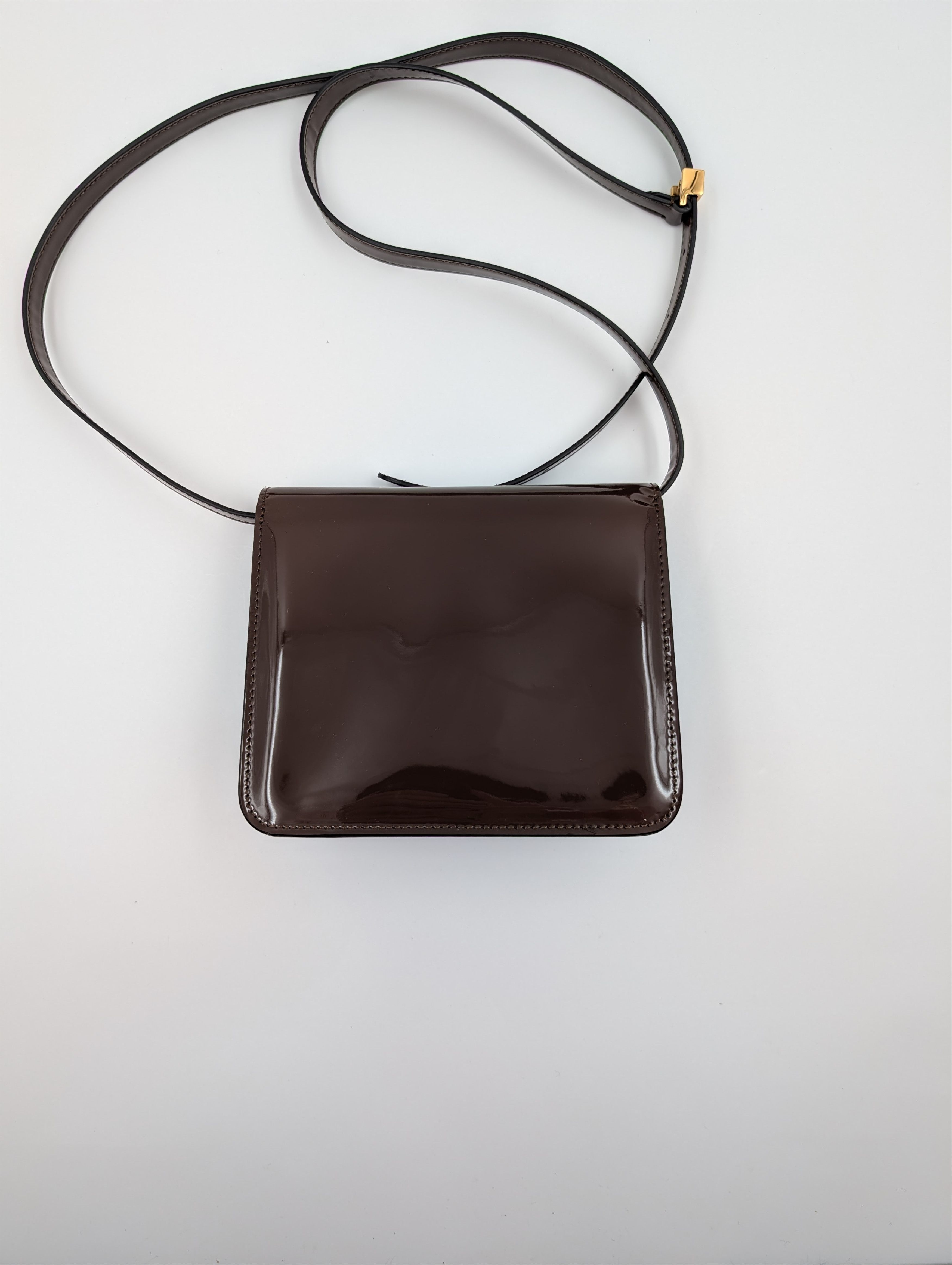 Fendi Fendi Brown Kaligraphy Patent Leather Shoulder Bag Size ONE SIZE - 2 Thumbnail