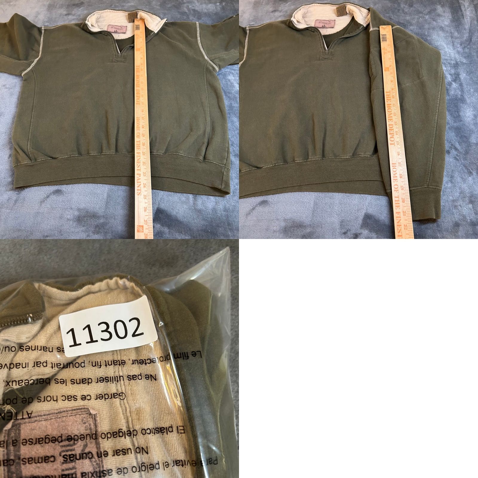 Olive Outdoor Life Quarter Zip Pullover Olive Green Sweatshirt Casual Mens Large Size US L / EU 52-54 / 3 - 8 Thumbnail
