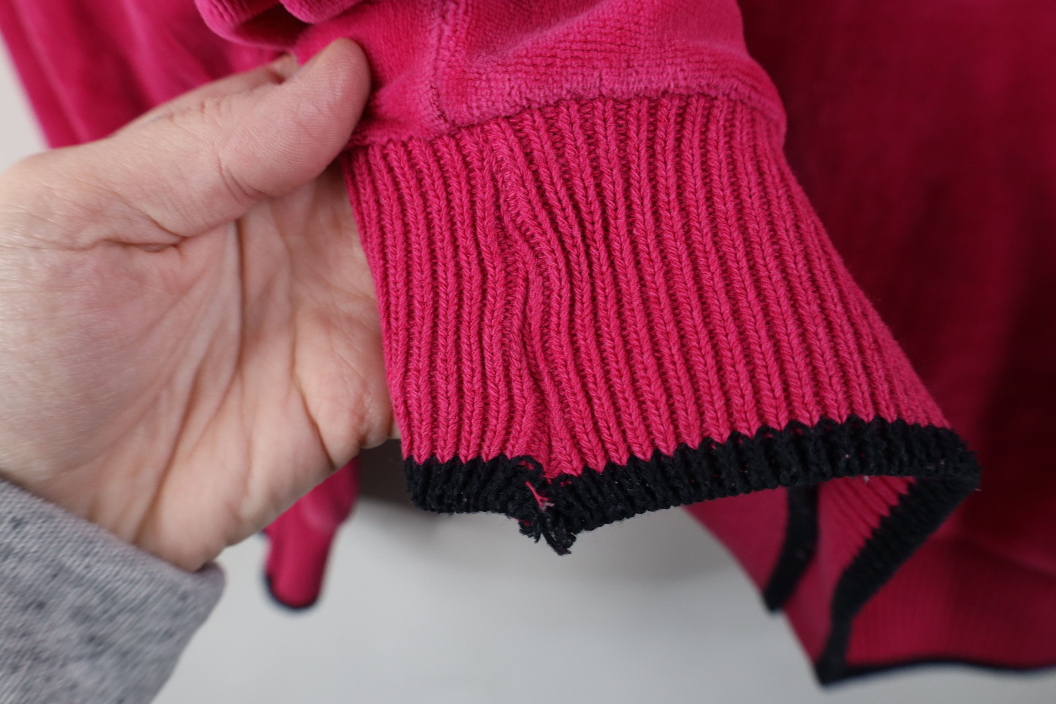 Vintage Vintage 90s Streetwear Blank Velour Turtleneck Sweater Pink Size M / US 6-8 / IT 42-44 - 9 Thumbnail
