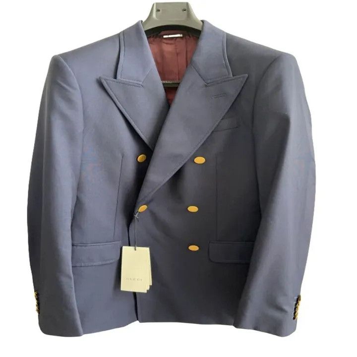 Gucci Gucci Double Breasted V-Neck Long Sleeve Blazer Size US M / EU 48-50 / 2 - 1 Thumbnail