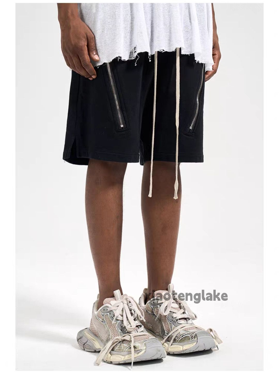 Vintage xz zipper punk hiphop flared wide Leg outdoor shorts Size US 32 / EU 48 - 3 Thumbnail