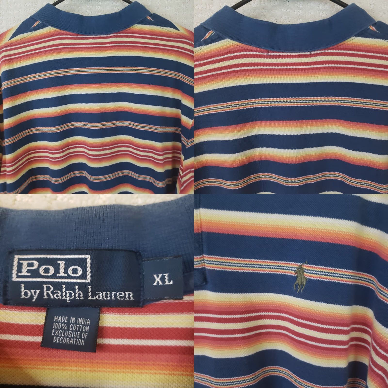 Ralph Lauren Polo Ralph Lauren Polo Shirt Multicolor Striped XL Men’s Regular Fit Short Sleeve Button-Down Collar 100% Cotton USA Flag Preppy Classic Size US XL / EU 56 / 4 - 8 Thumbnail