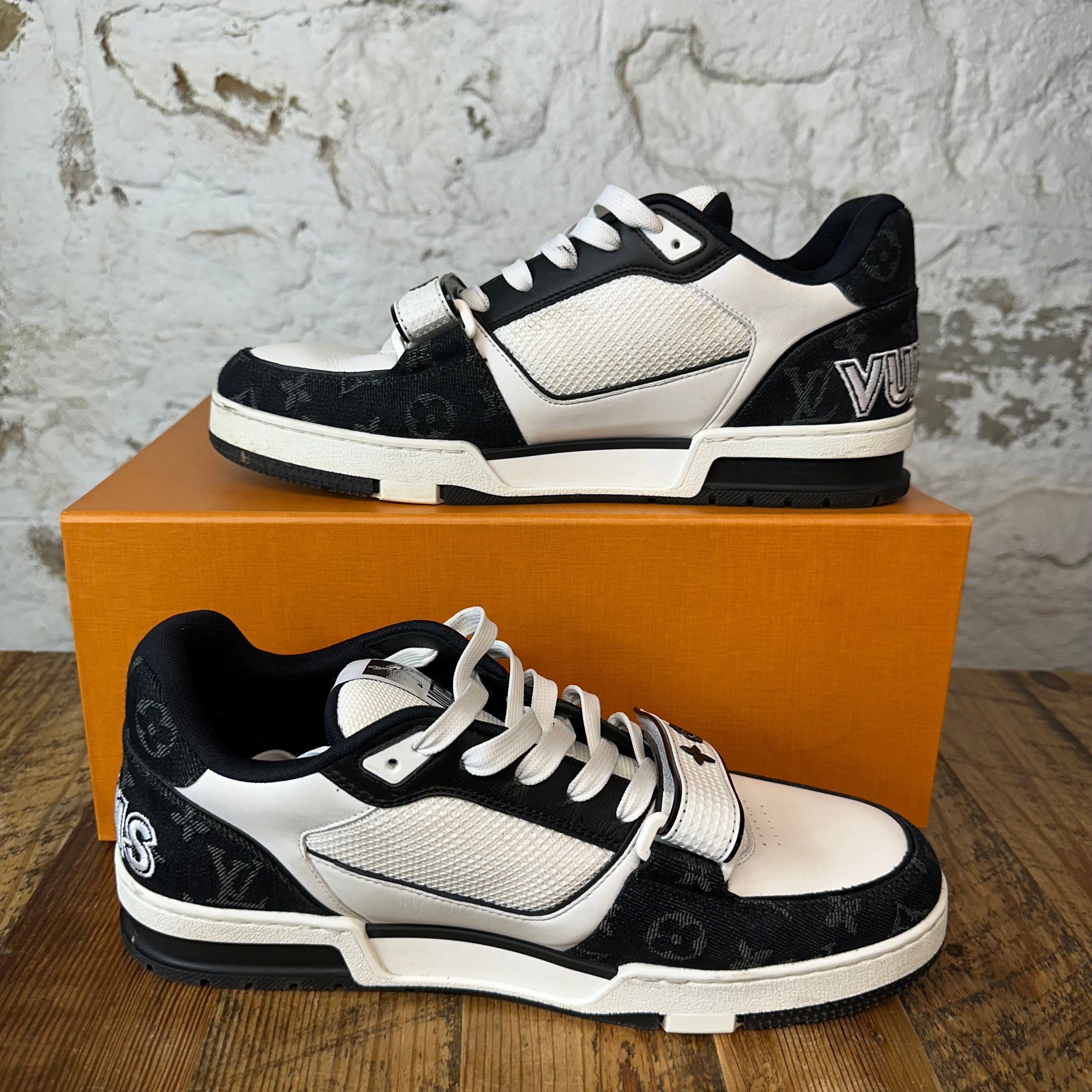 Louis Vuitton Louis Vuitton Black White Strap Trainer Sz 10.5 (9LV) Size US 10.5 / EU 43-44 - 2 Thumbnail
