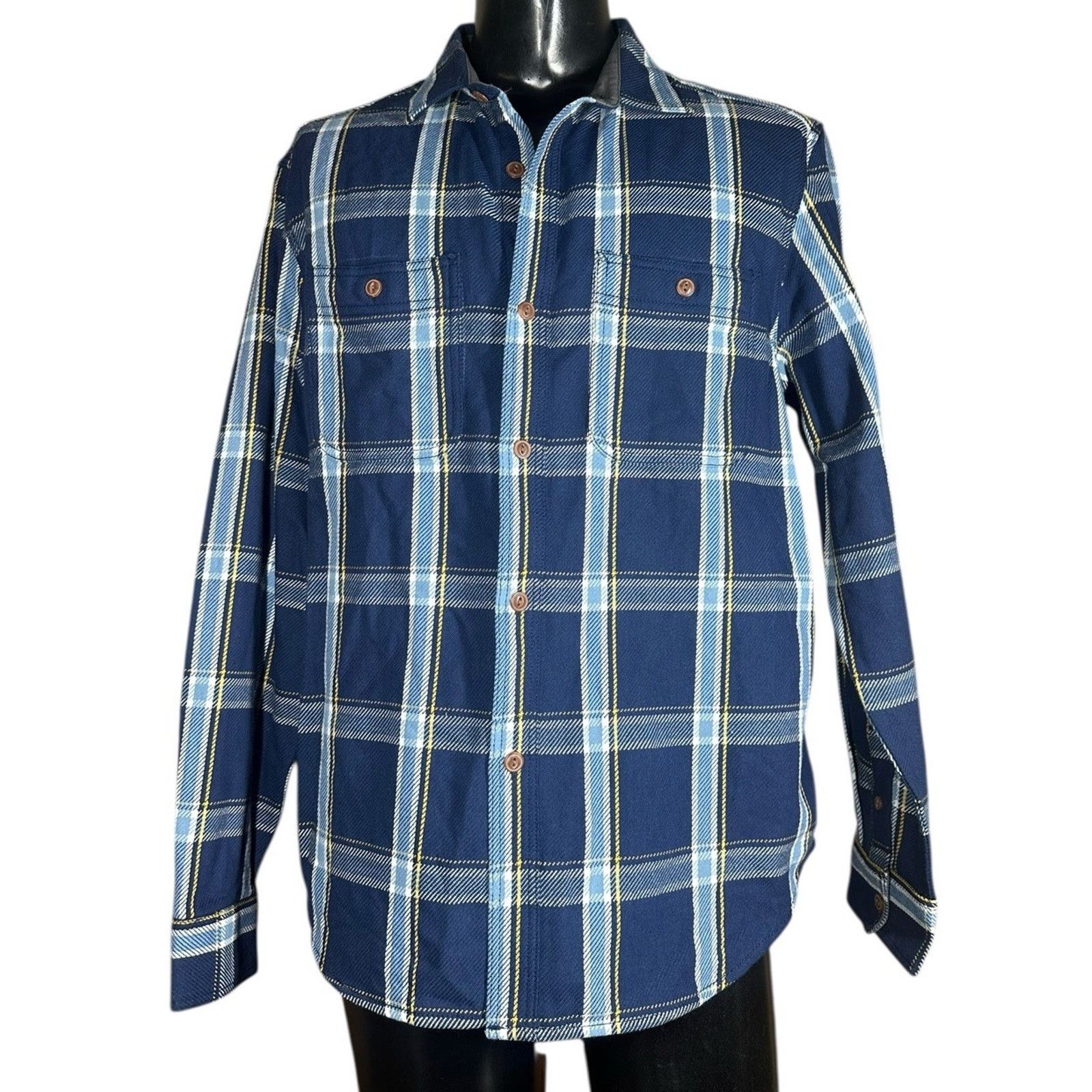 Old Navy Old Navy Mens Blue Plaid Lightly Lined Flannel Shirt Size L Size US L / EU 52-54 / 3 - 1 Thumbnail