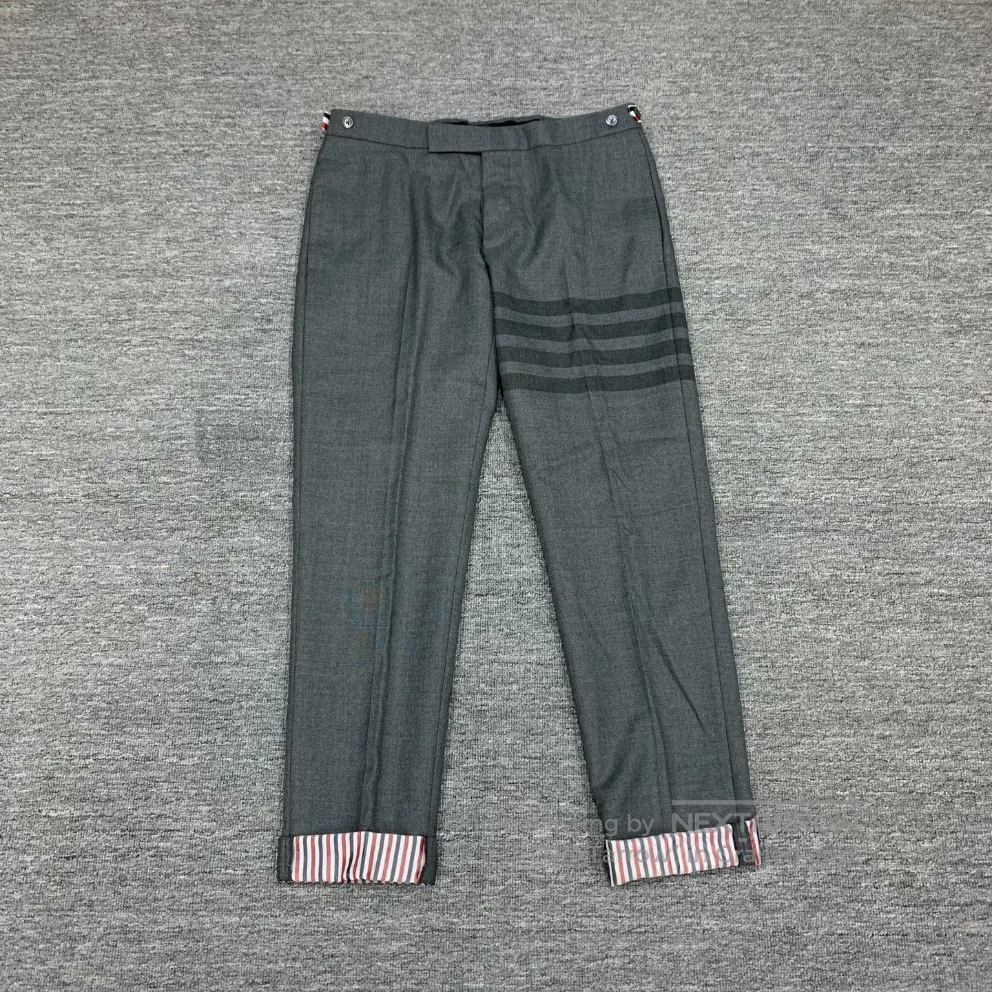 Thom Browne gray striped wool lounge pants from thom browne. Size US 30 / EU 46 - 1 Thumbnail