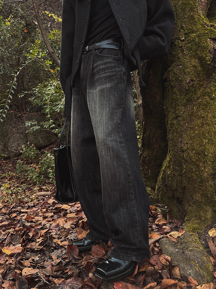 Japanese Brand × Jean Retro loose straight leg wide leg high street jeans Size US 32 / EU 48 - 3 Thumbnail