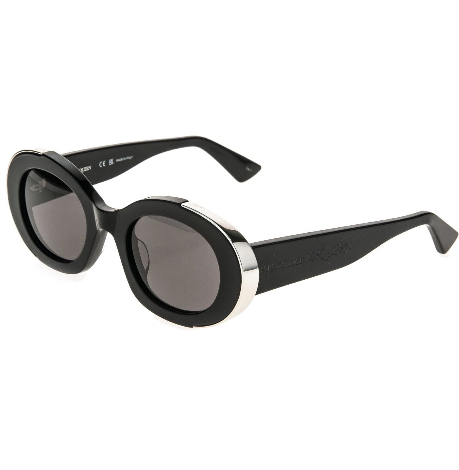 Alexander McQueen ALEXANDER MCQUEEN AM0445S 0445 Black Fashion Sunglasses 001 Size ONE SIZE - 3 Thumbnail