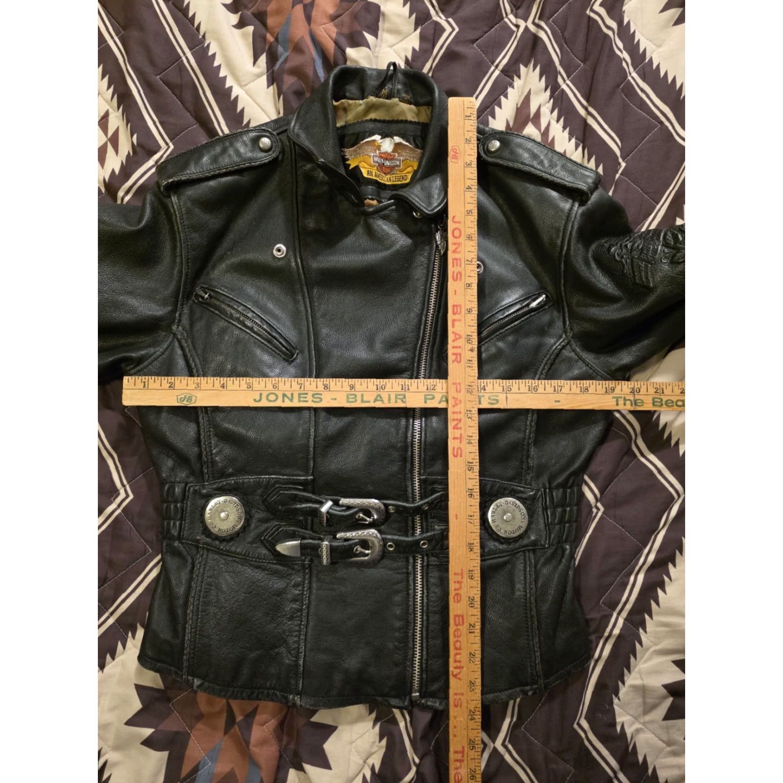 Harley Davidson VINTAGE Harley-Davidson Womens Sierra Rose Embossed Leather Jacket Black Medium Size M / US 6-8 / IT 42-44 - 5 Thumbnail