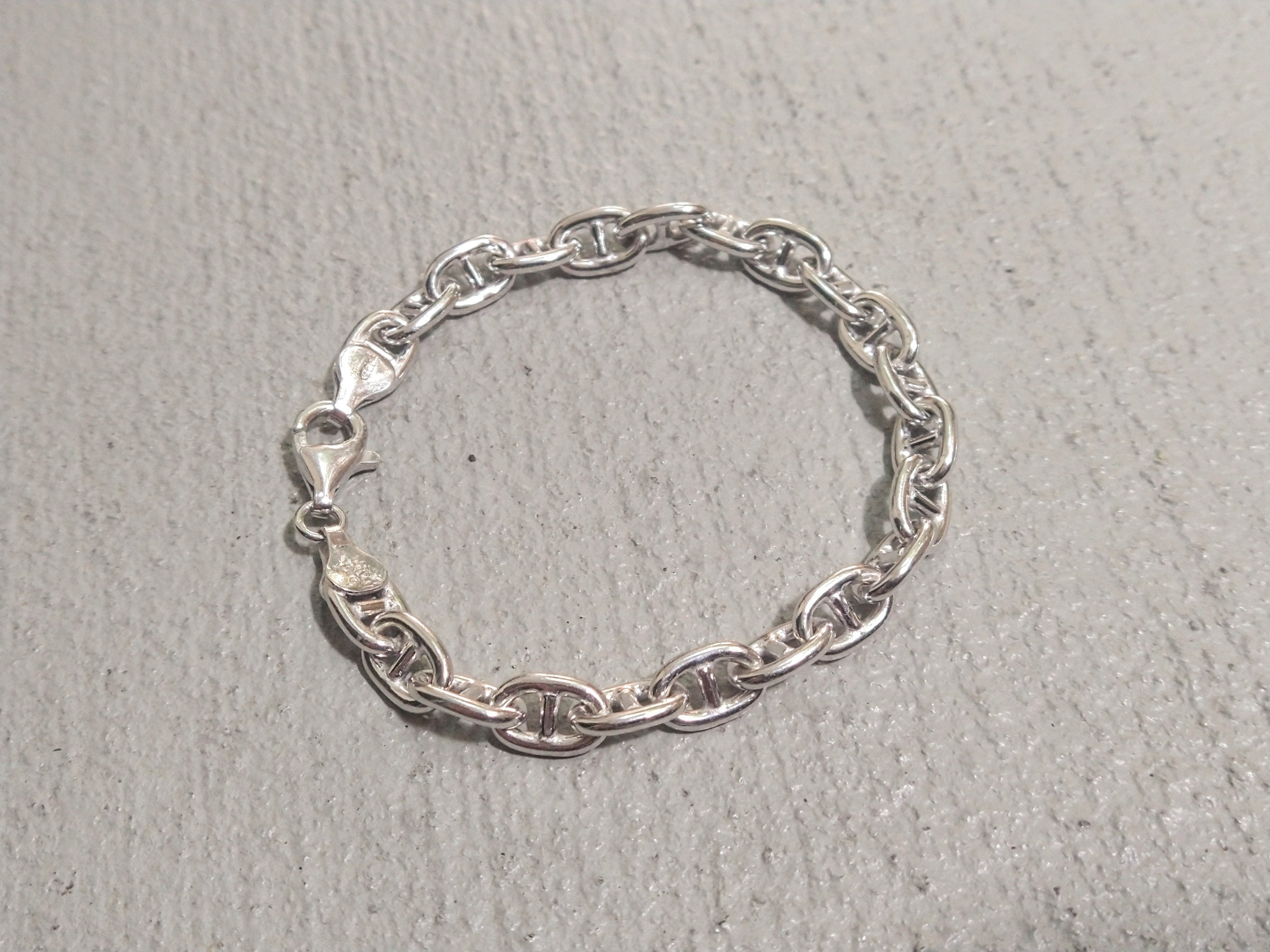 Sterling Silver Bracelet Anchor Mariner 7.25" Shane Duckle