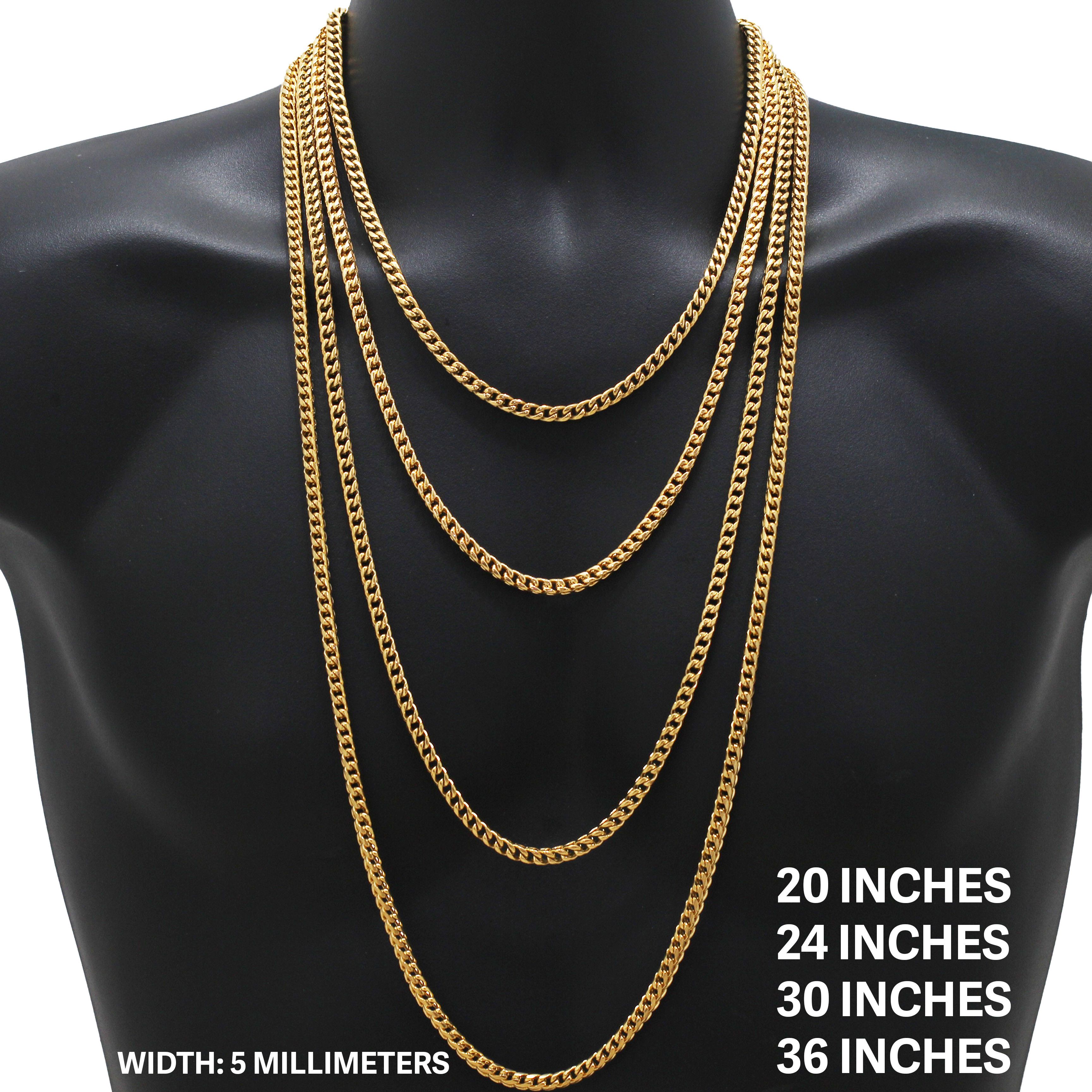Other 316L Stainless Steel 18k GP 5mm Franco Chain Necklace 24” Size ONE SIZE - 1 Thumbnail
