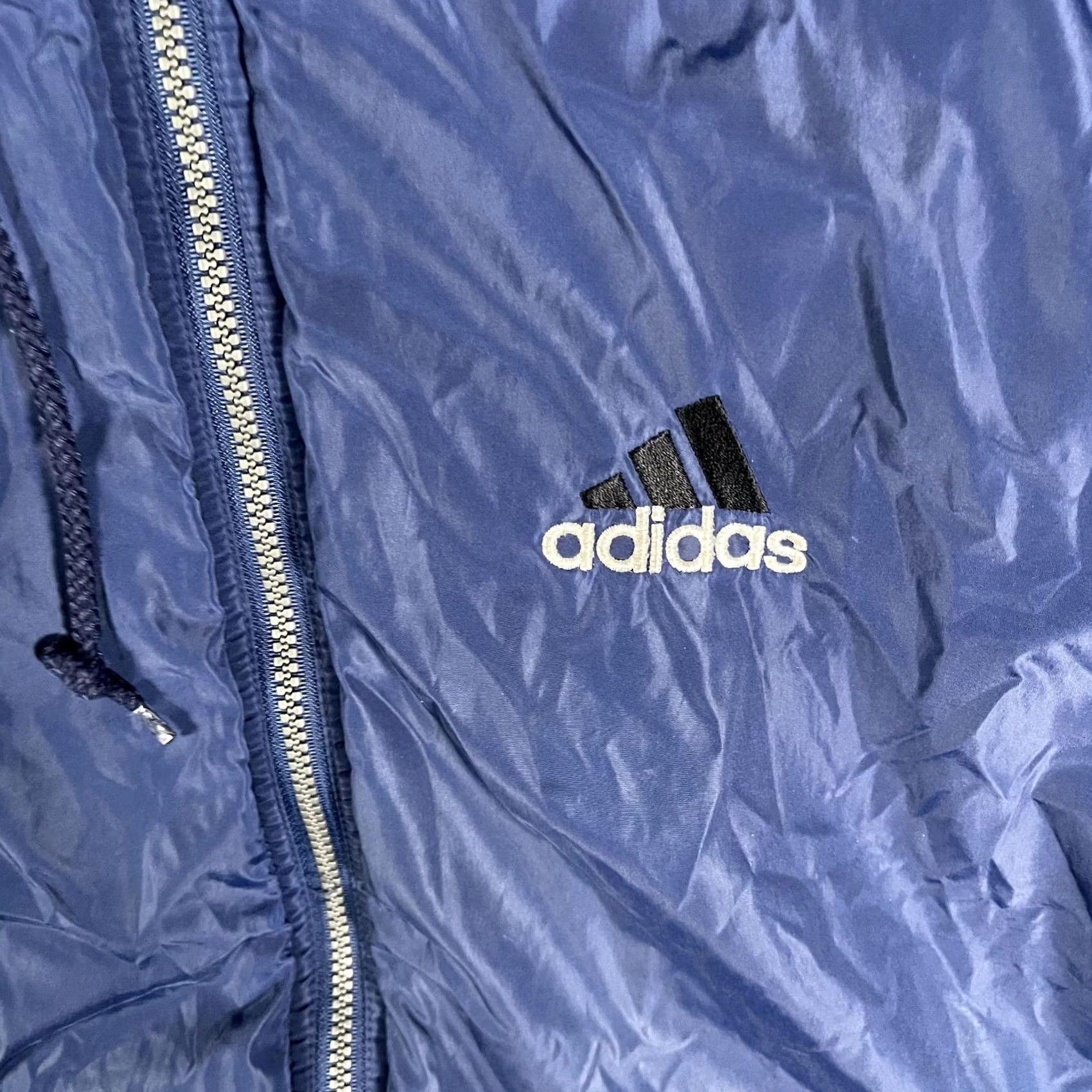 Adidas Adidas Jacket Mens XL Blue Gray Reversible Hooded Full Zip Winter Bomber Vintage Size US XL / EU 56 / 4 - 6 Thumbnail