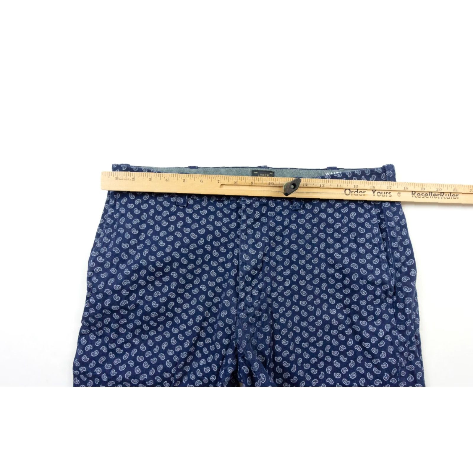 J.Crew JCrew Men’s Stretch Chino Shorts 9" Flat Front 35 Blue Paisley Casual Preppy Mens Size US 35 - 6 Thumbnail