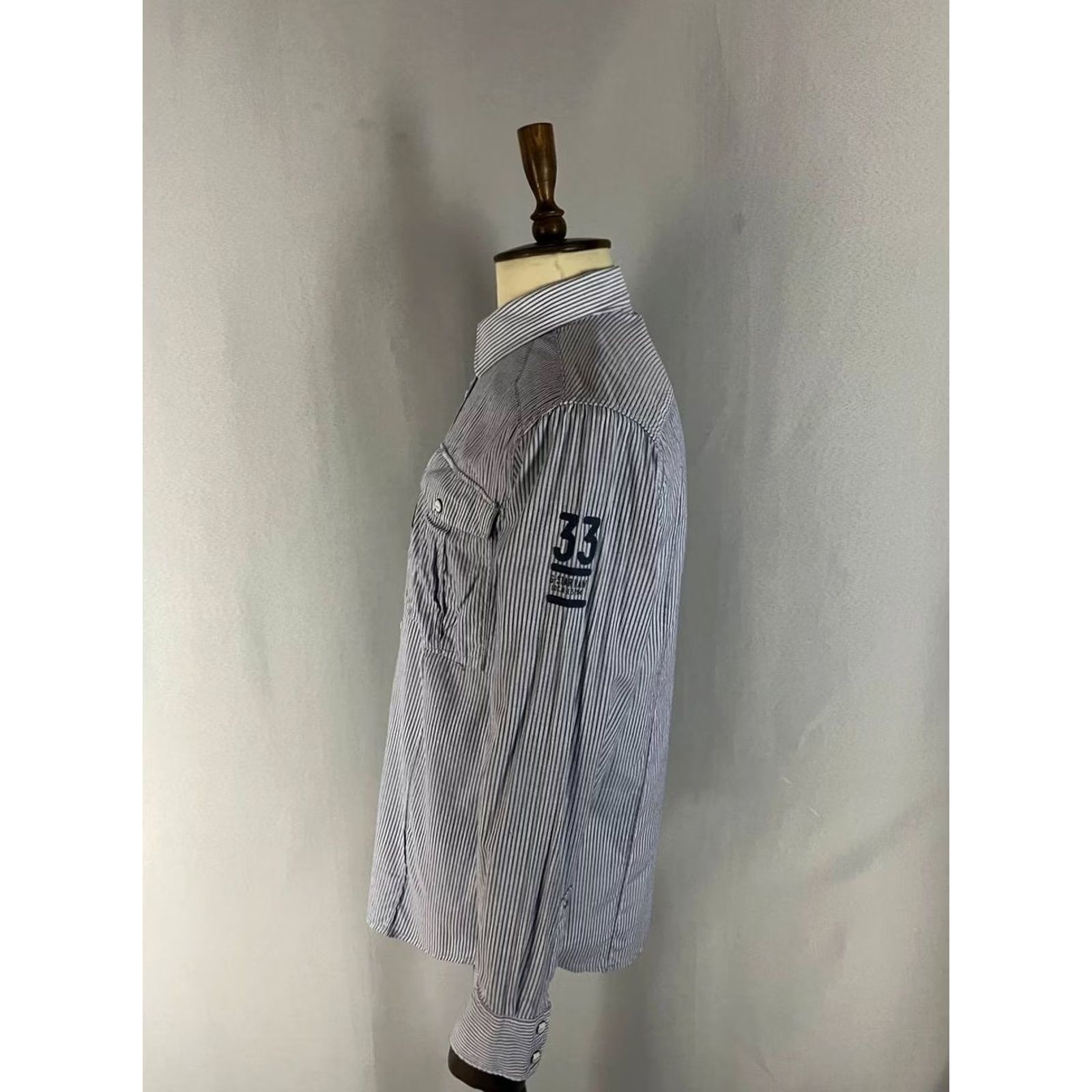 G-Star VINTAGE G-Star Shirt Mens L Blue White Raw Casual Size Striped Long Sleeve Size US L / EU 52-54 / 3 - 6 Thumbnail
