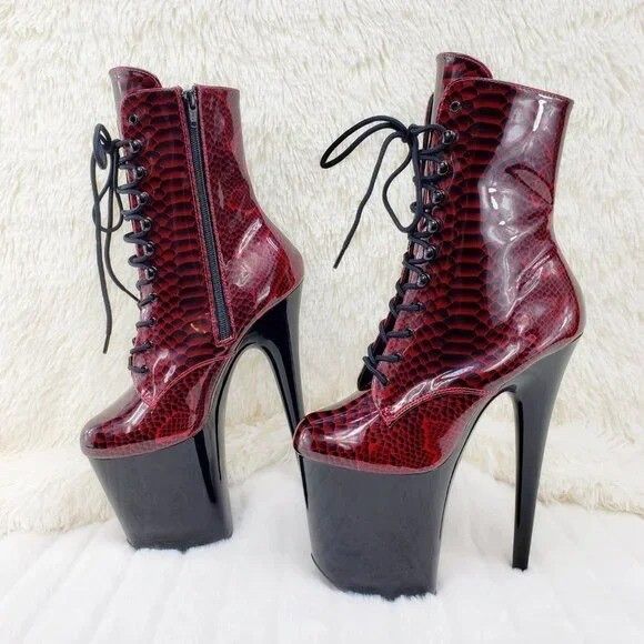 Other Brand new Pleaser Adore Red Snake 7" High Heel Platform Ankl Size US 10 / IT 40 - 4 Thumbnail