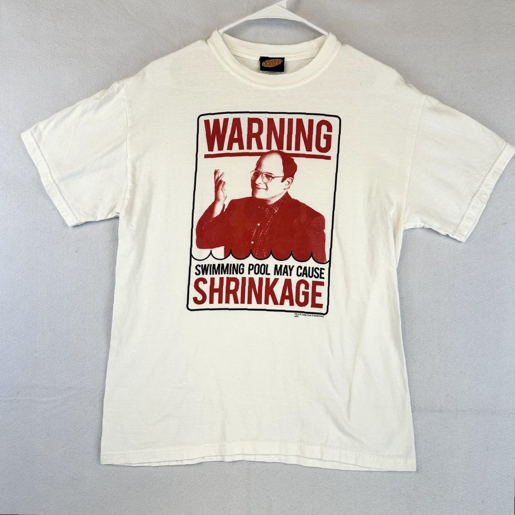 George VINTAGE Seinfeld Shirt Mens M George Costanza Shrinkage Comedy Tee 90s Shirt Mens M White Cotton Graphic Print 90s Seinfeld Mens Shirt Size US M / EU 48-50 / 2 - 2 Thumbnail
