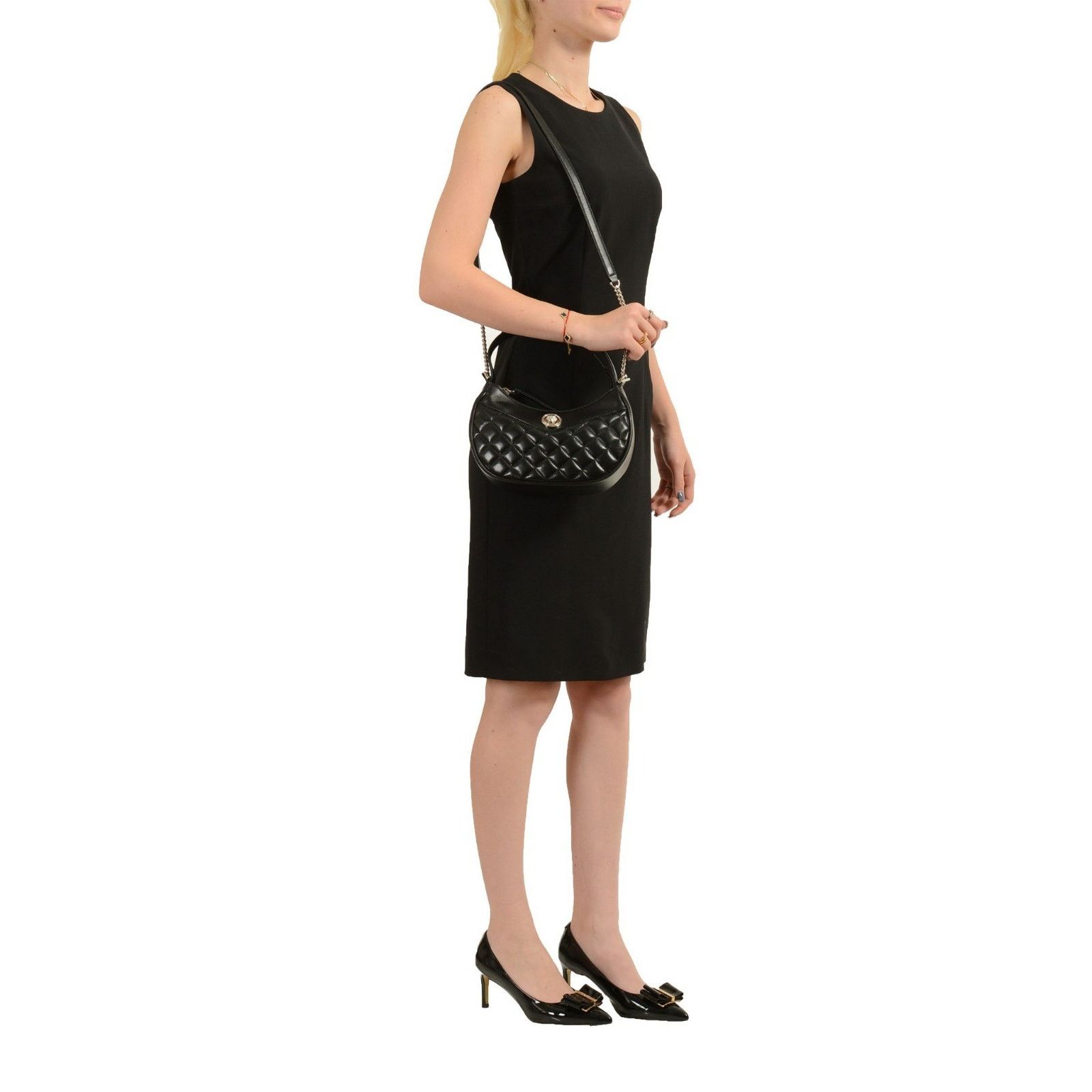 Versace VERSACE QUILTED RED LEATHER GOLD MEDUSA CHAIN 1/2 MOON BAG Size ONE SIZE - 5 Thumbnail