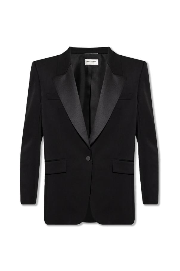 Saint Laurent Paris o1bcso1str1024 Tuxedo Jacket in Black Size US XS / EU 42 / 0 - 1 Thumbnail