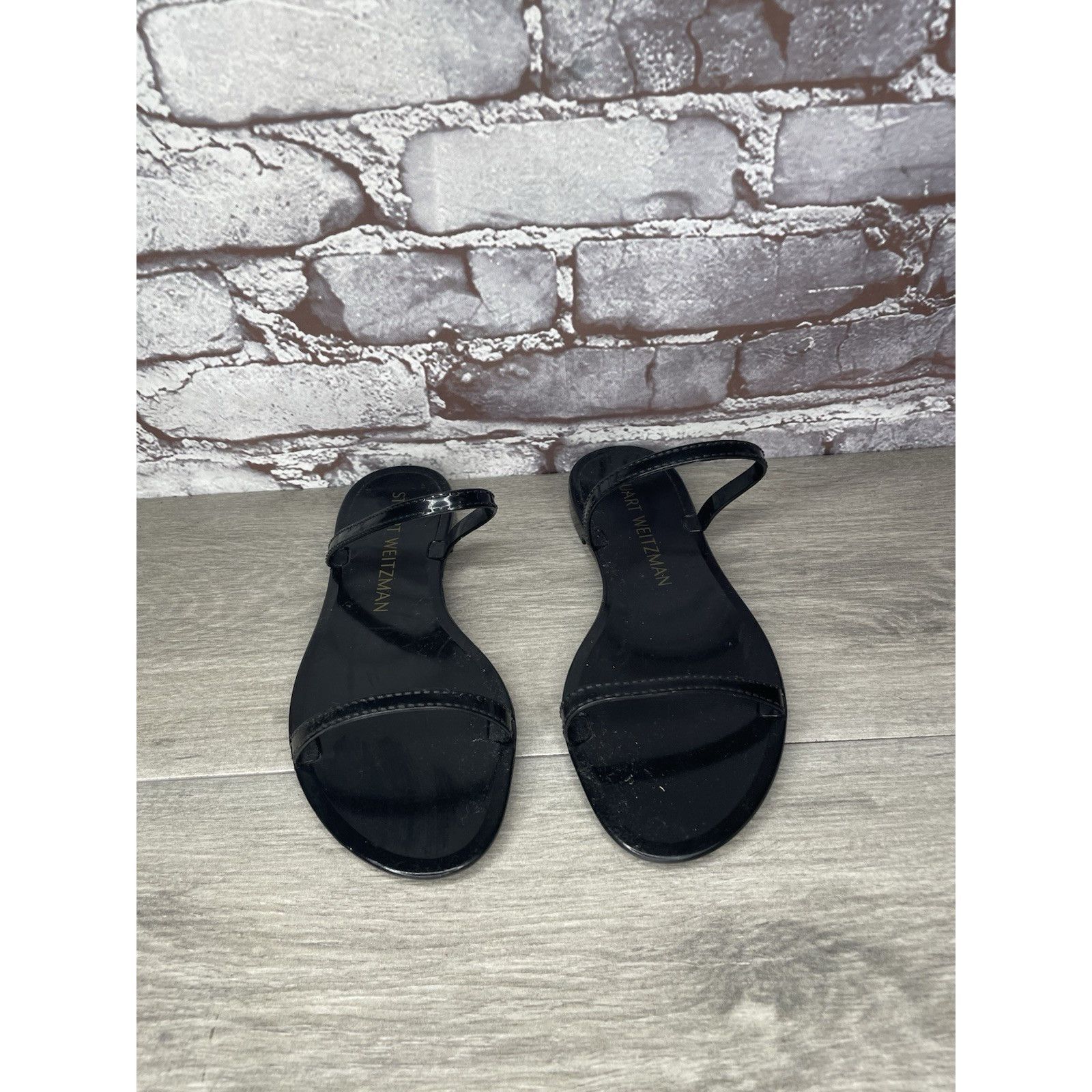 Stuart Weitzman Stuart Weitzman Black Sawyer Jelly Flats Slides Sandals Wome Size US 7 / IT 37 - 11 Thumbnail
