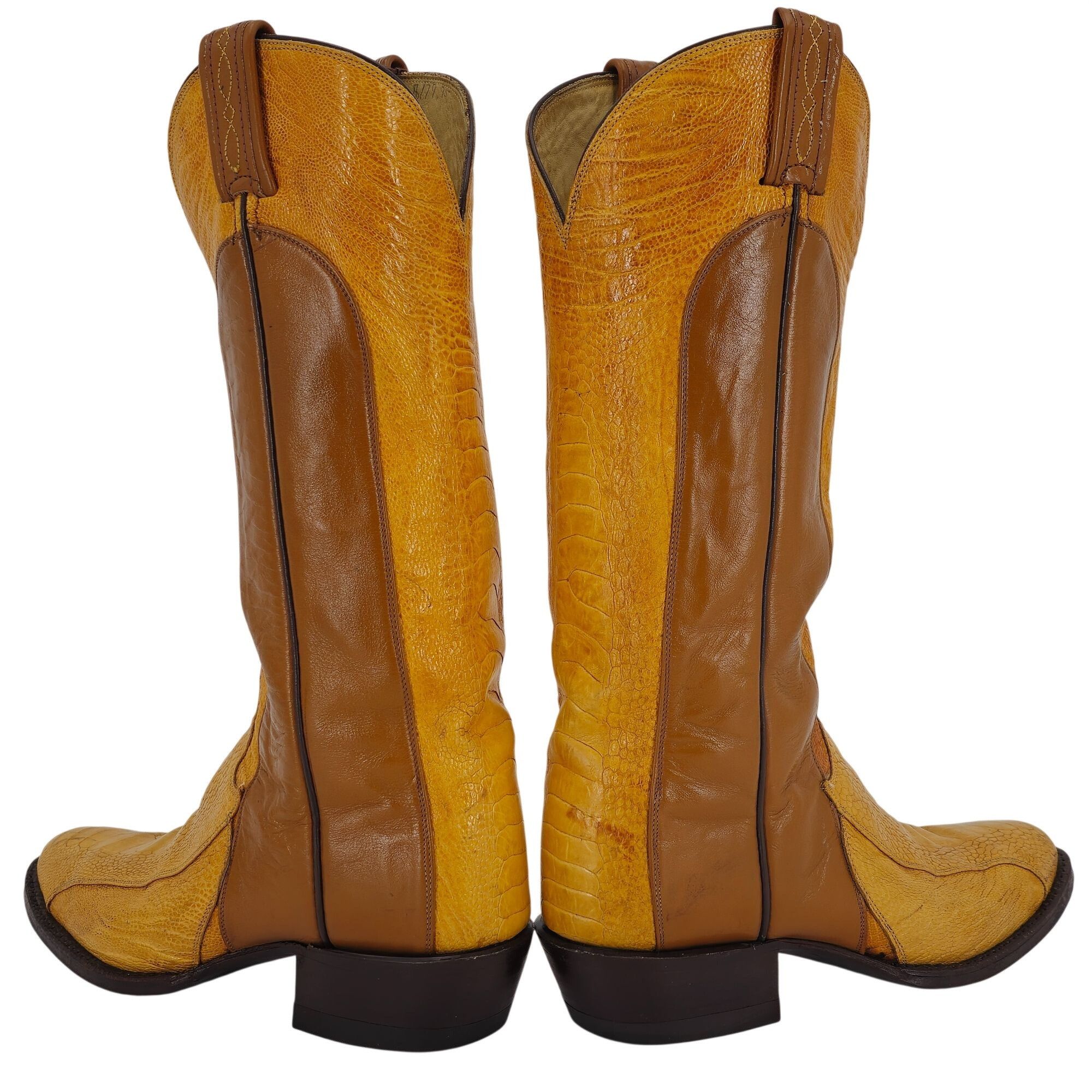 Tony Lama Vintage Unique Exotic Ostrich Tony Lama Mens 7D Brown Cowboy Size US 7 / EU 40 - 3 Thumbnail