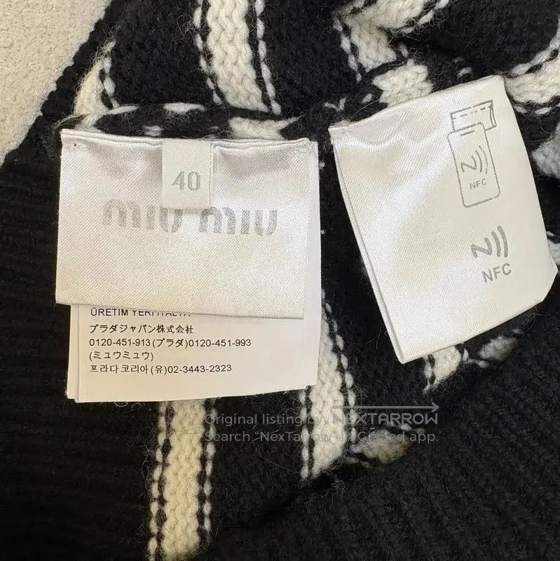 Miu Miu Miu Miu Black Striped Wool Short Sleeve Sweater . Size M / US 6-8 / IT 42-44 - 7 Thumbnail