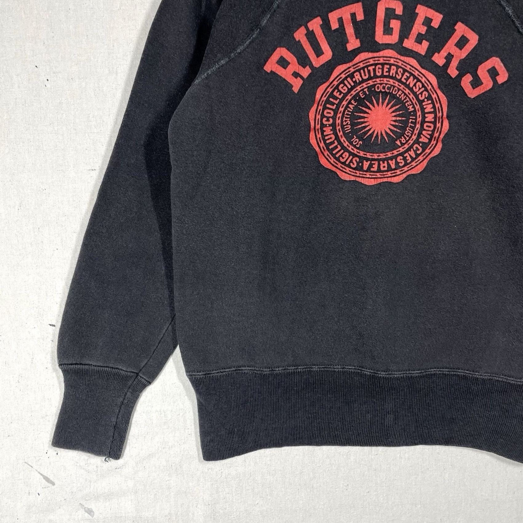 Champion VINTAGE Rutgers University Sweatshirt Champion Black S Small Flocked 1950s 60s Mens Womens Boys Girls Sportswear/Beach Size US S / EU 44-46 / 1 - 3 Thumbnail
