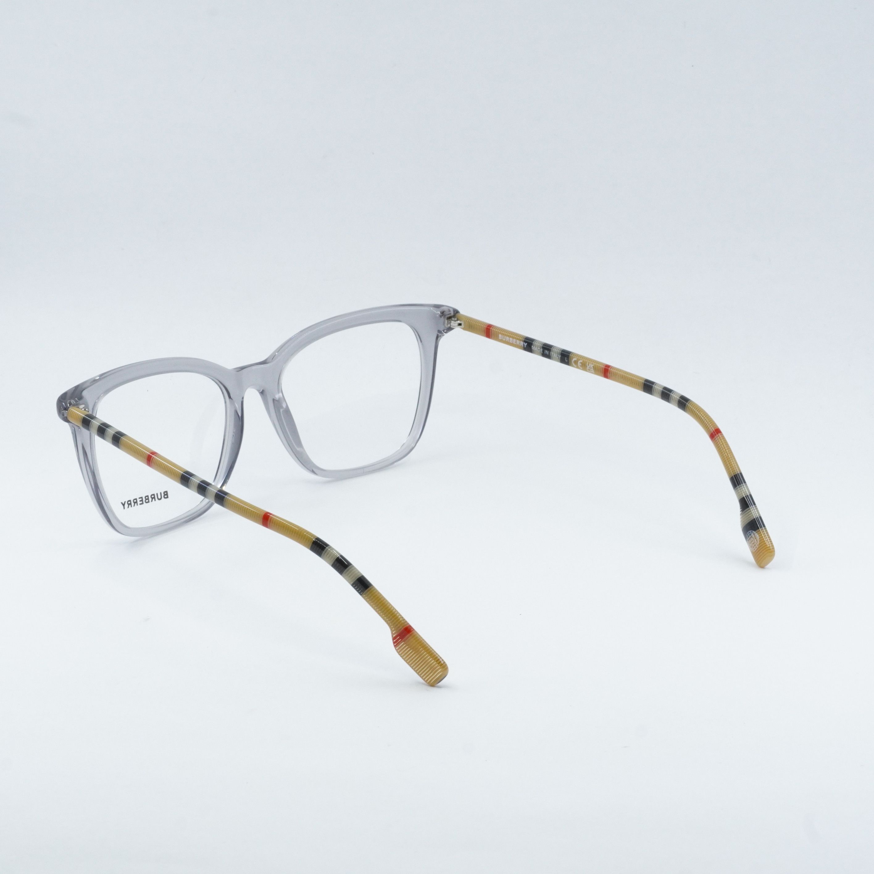 Burberry Burberry BE2390 3892 Eyeglasses Square 50mm Grey Frame Size ONE SIZE - 7 Thumbnail