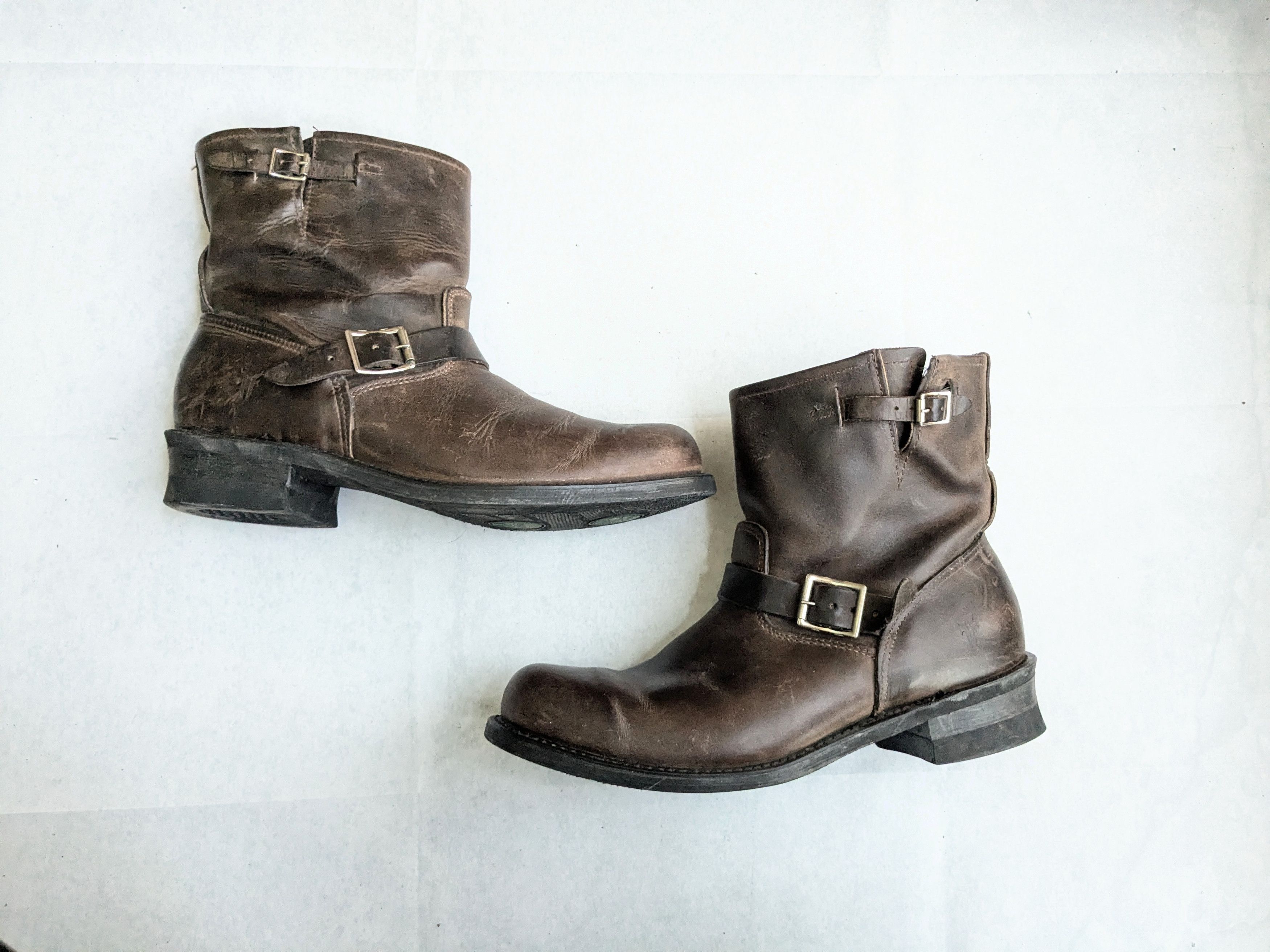 Frye Frye Engineer Boots Brown Leather 13 M Buckle Size US 13 / EU 46 - 1 Thumbnail